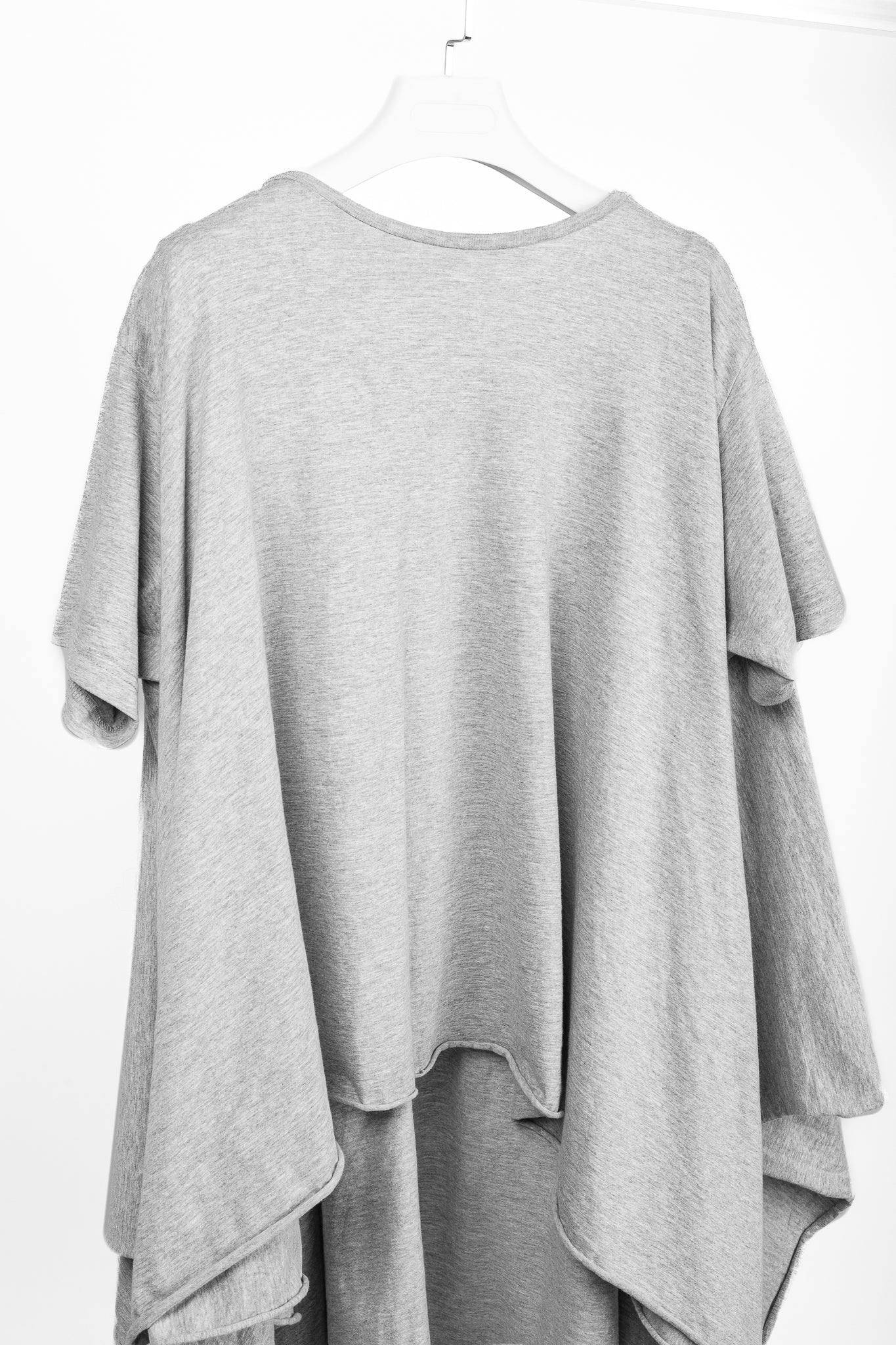 Complex Geometries Grey-Jersey Oversized Short-Sleeve Top