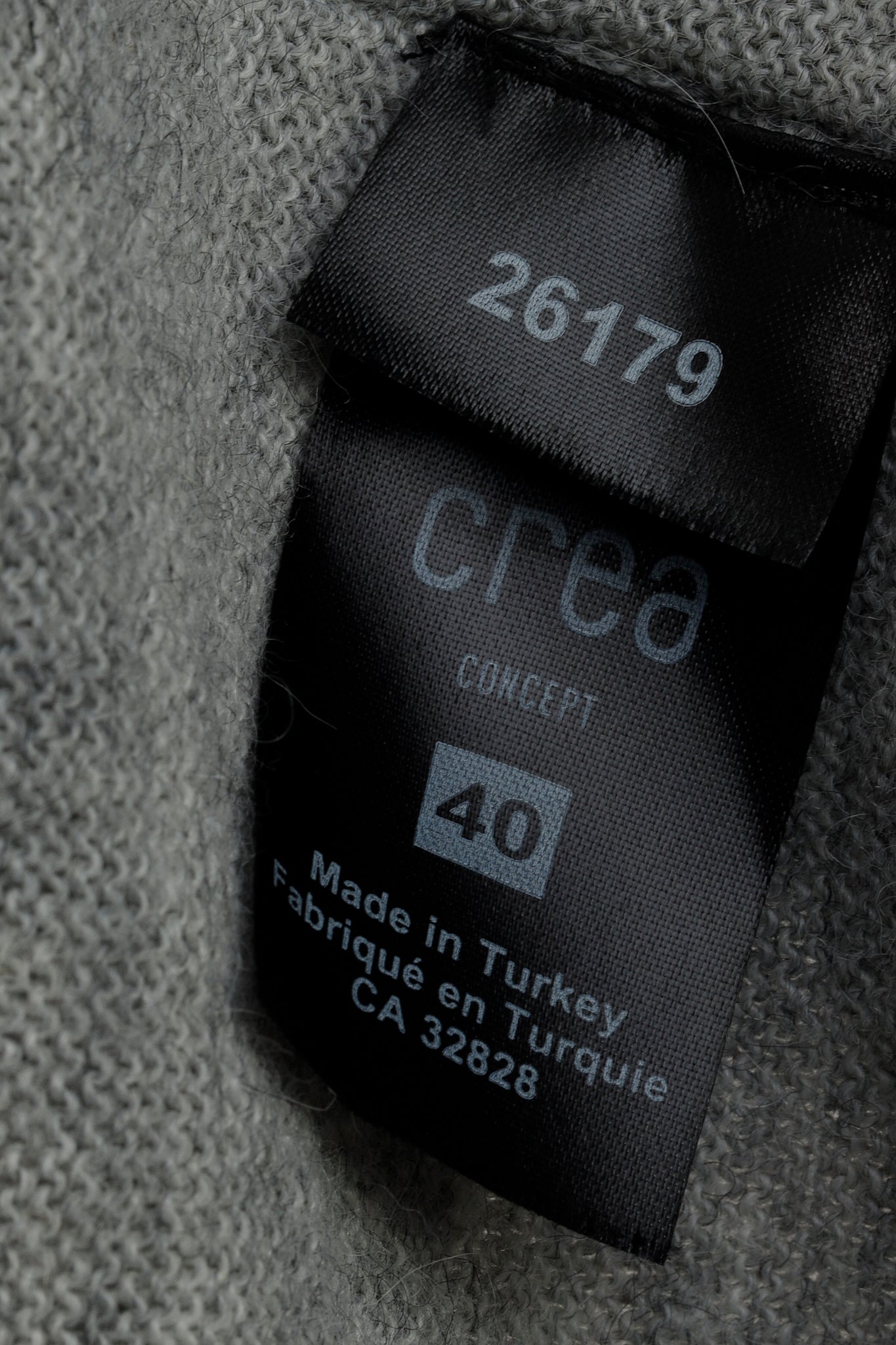 Crea Concept AW/17 Marled-Grey Watercolour Sharkbite-Hem Sweater