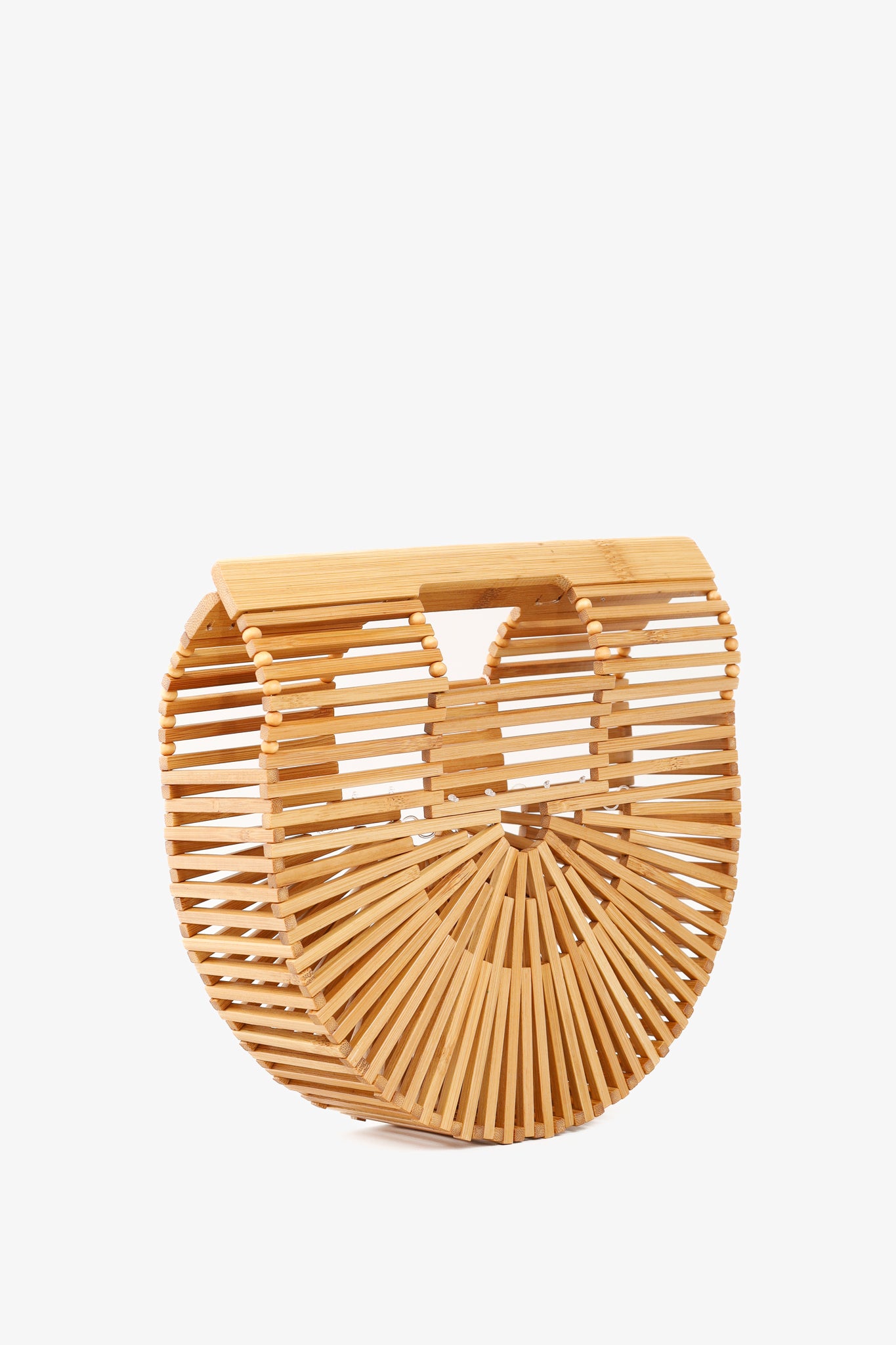 Cult Gaia Gaias Mini Ark Natural Tone Bamboo Structural Handbag