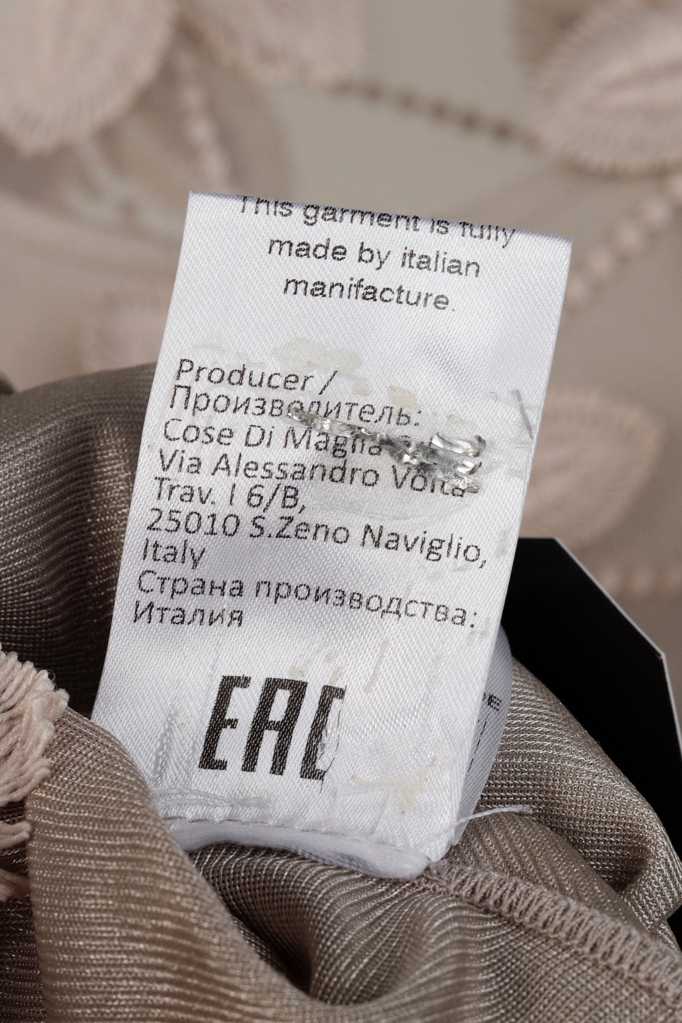 D. Exterior Taupe Floral Embroidered Shift Dress