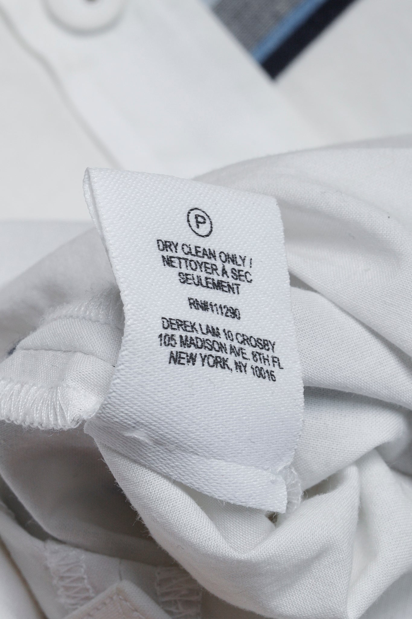 Derek Lam White Cotton Button Down w/ Blue Striped Panels