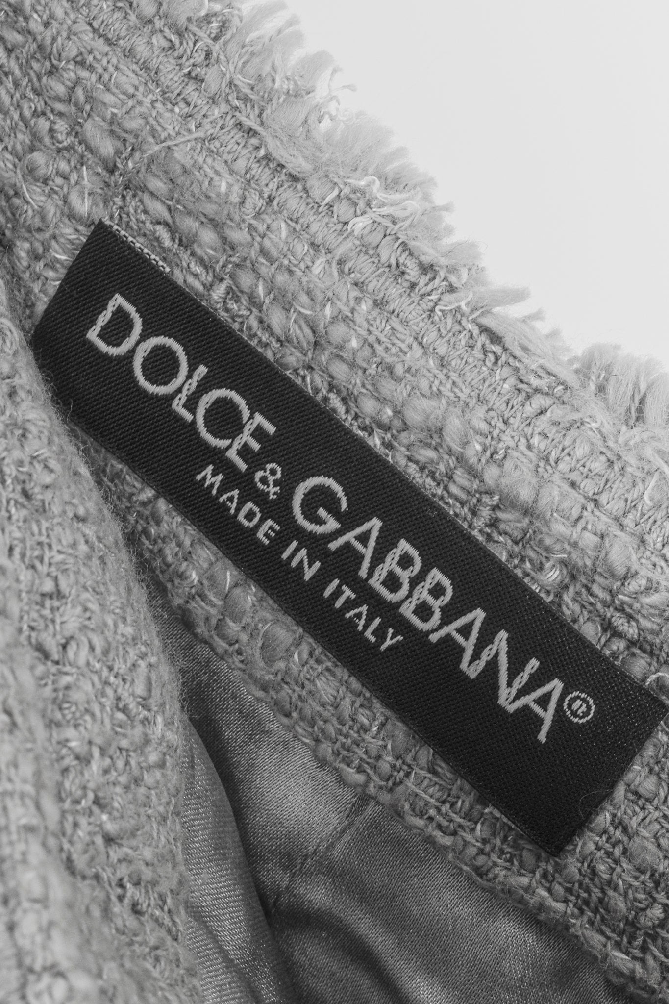 Dolce & Gabbana Grey Tweed Pencil Skirt