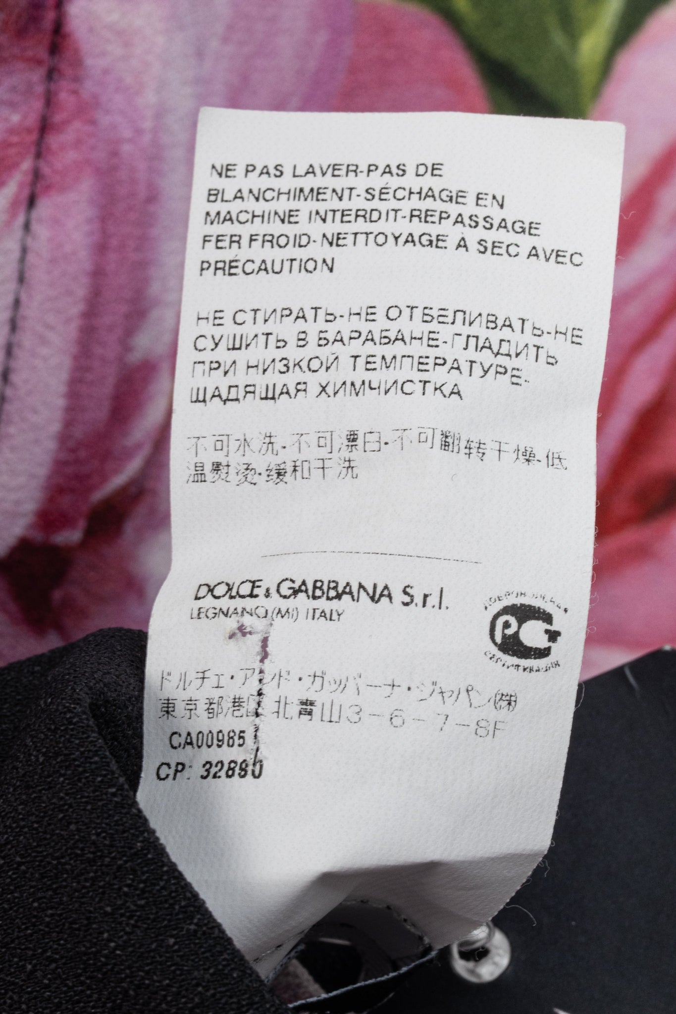 Dolce & Gabbana Nero Rose Floral Printed Crêpe Top