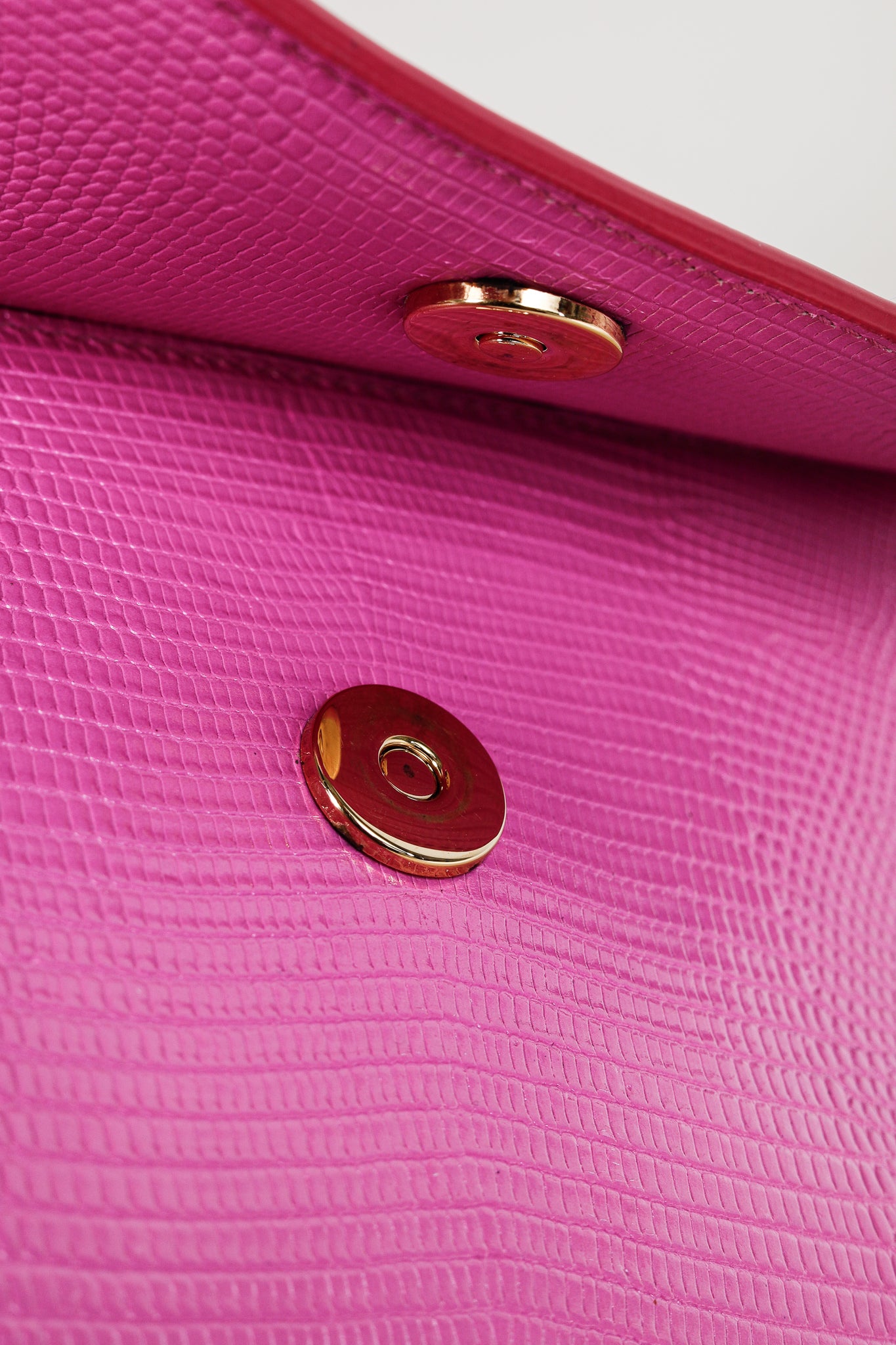 Dolce & Gabbana Miss Sicily Small Pink Iguana-Embossed Chain Satchel