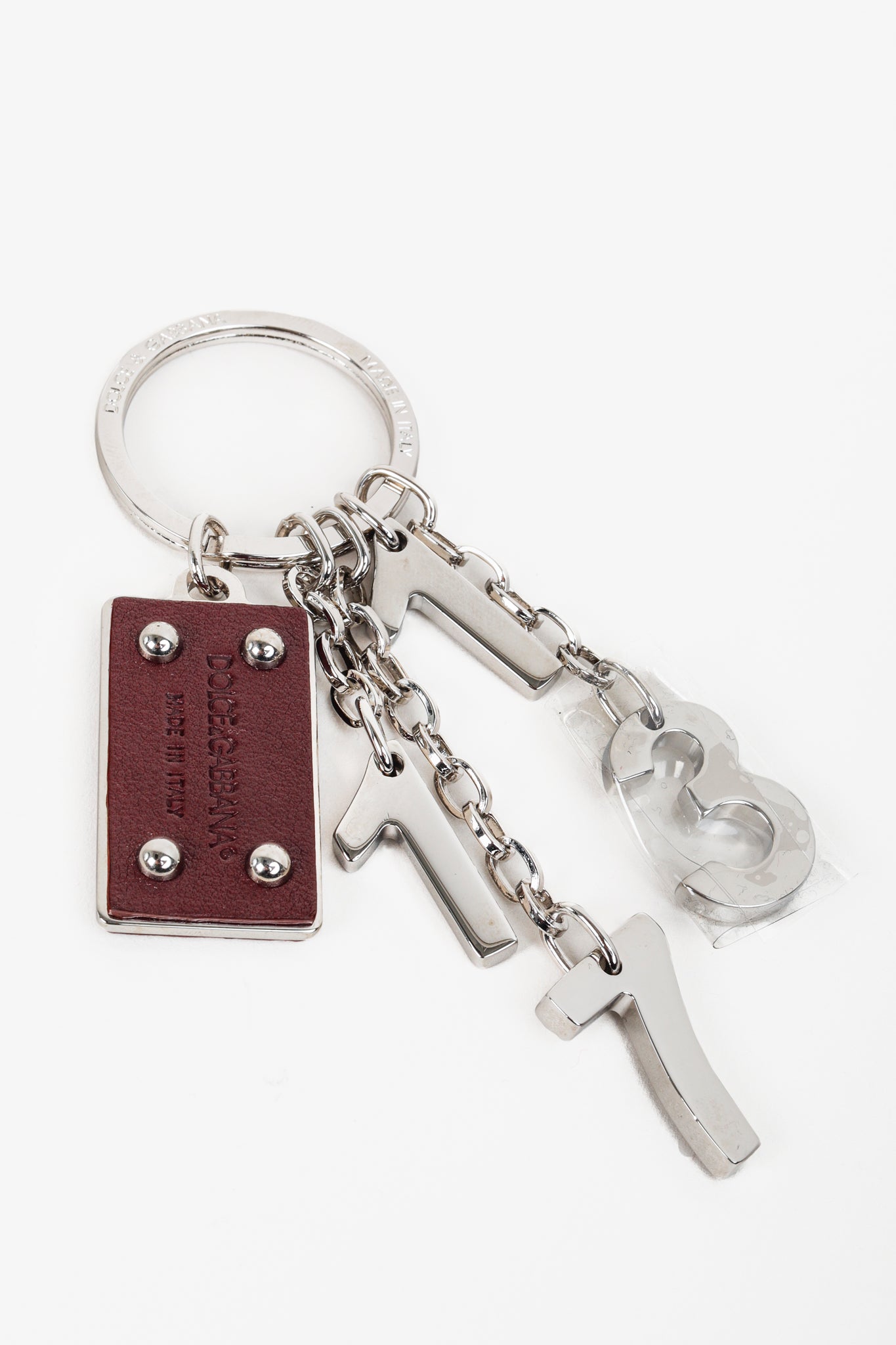 Dolce & Gabbana Number Silver Bag Charm Key Ring