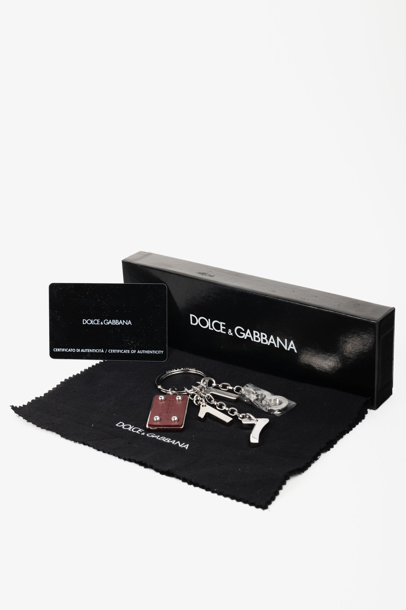 Dolce & Gabbana Number Silver Bag Charm Key Ring