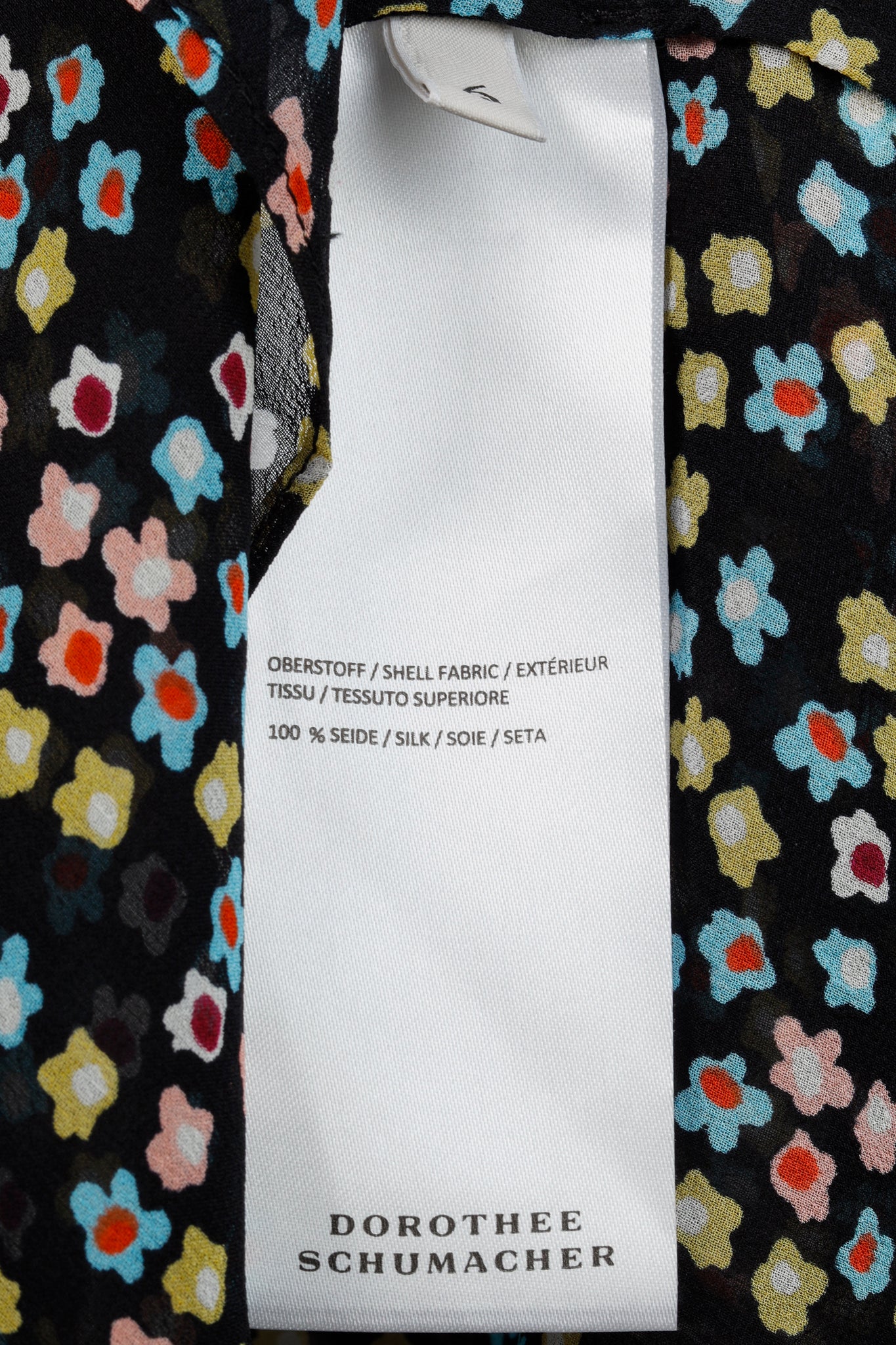 Dorothee Schumacher AW/16 Runway Black-Floral Silk-Crepe Tie Blouse