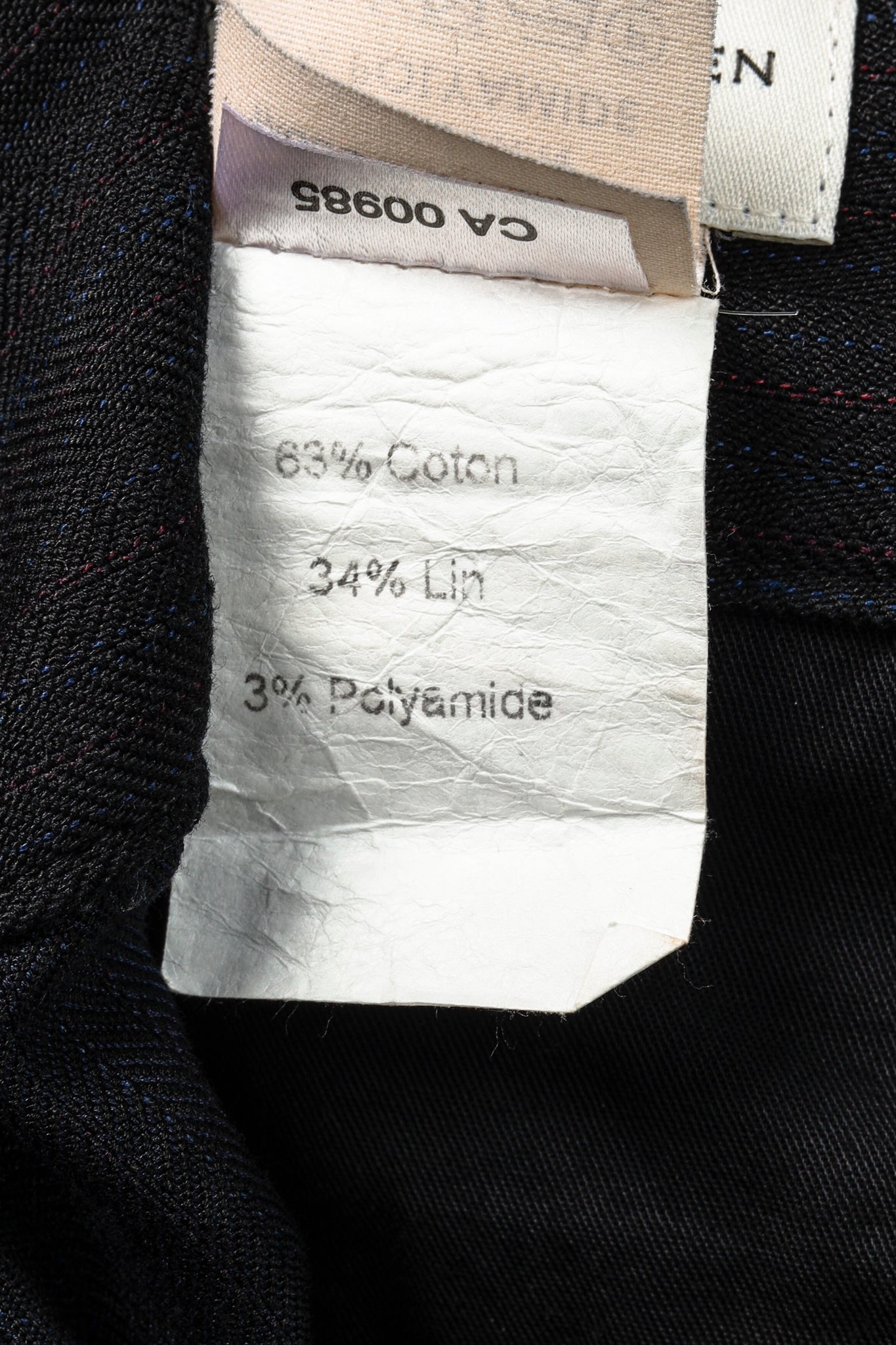 Dries Van Noten Cotton Linen Navy Pinstriped Pant