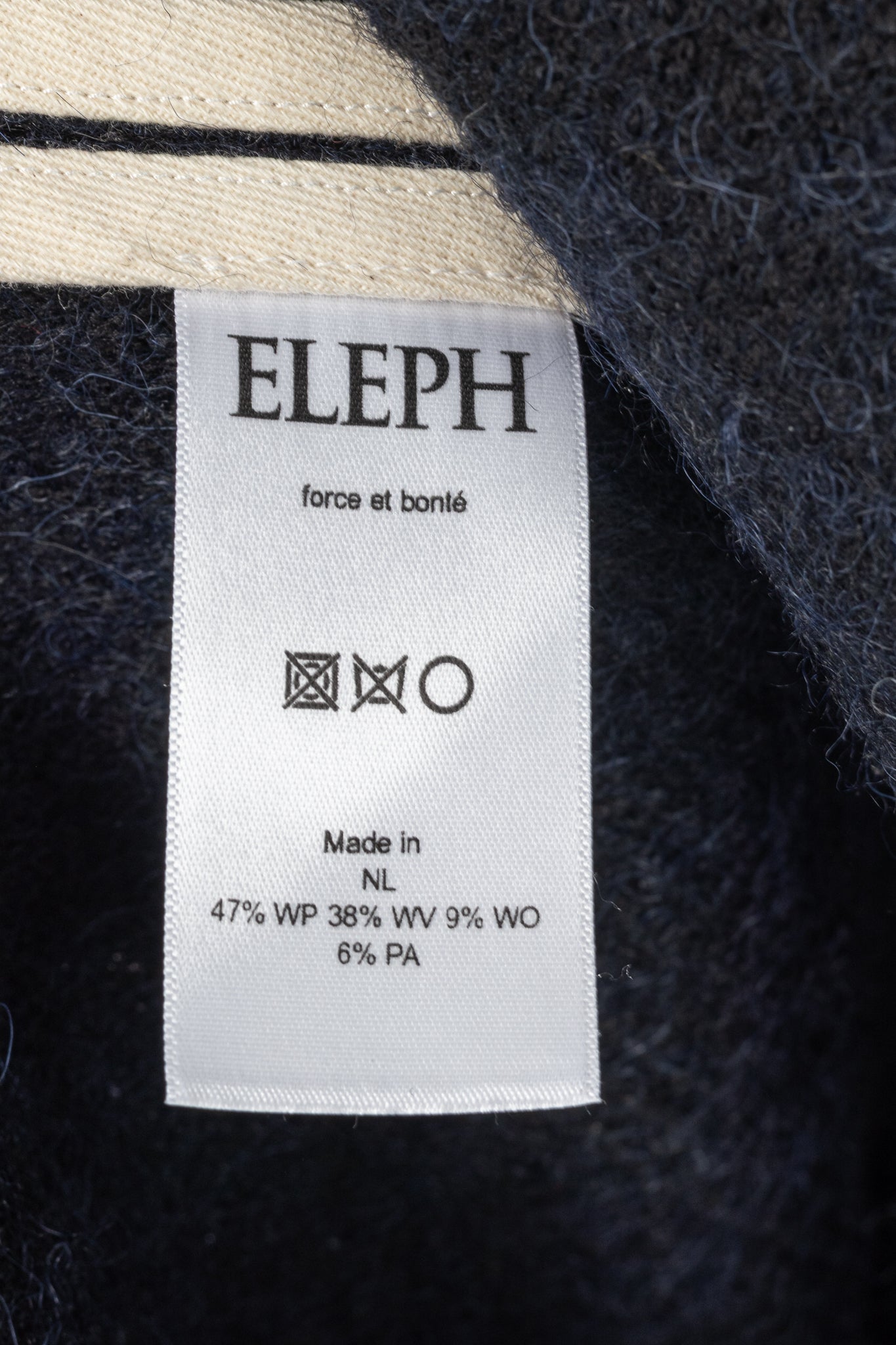 Eleph Fuzz Navy Side-Tie Wool Vest