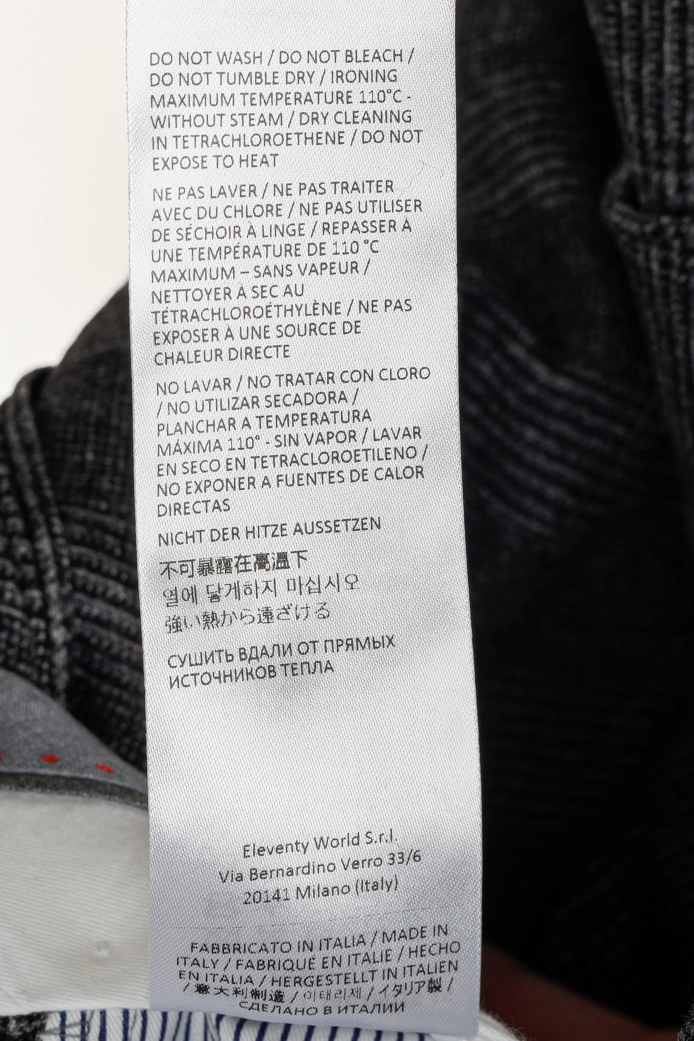 Eleventy Grey Wool-Cashmere Houndstooth Check Flannel Cargo Pant