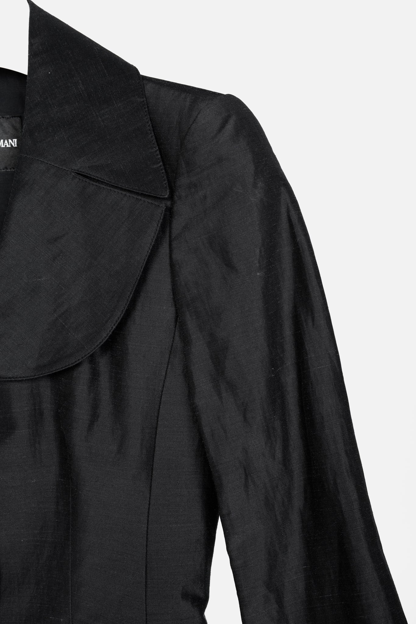 Armani Ruffle Pocket Dark Grey Blazer