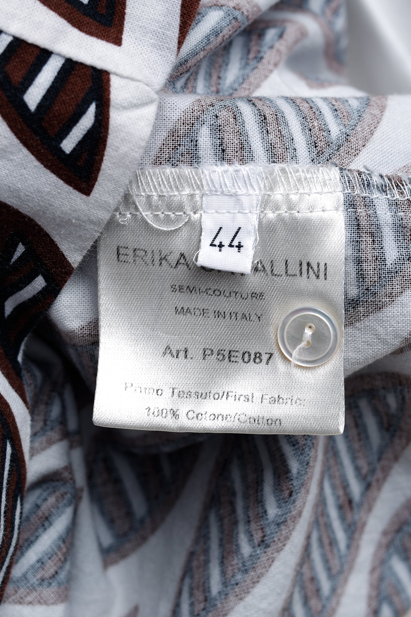 Erika Cavallini PS/15 White Oxford Ankara Leaves Pattern Belted Shirtdress