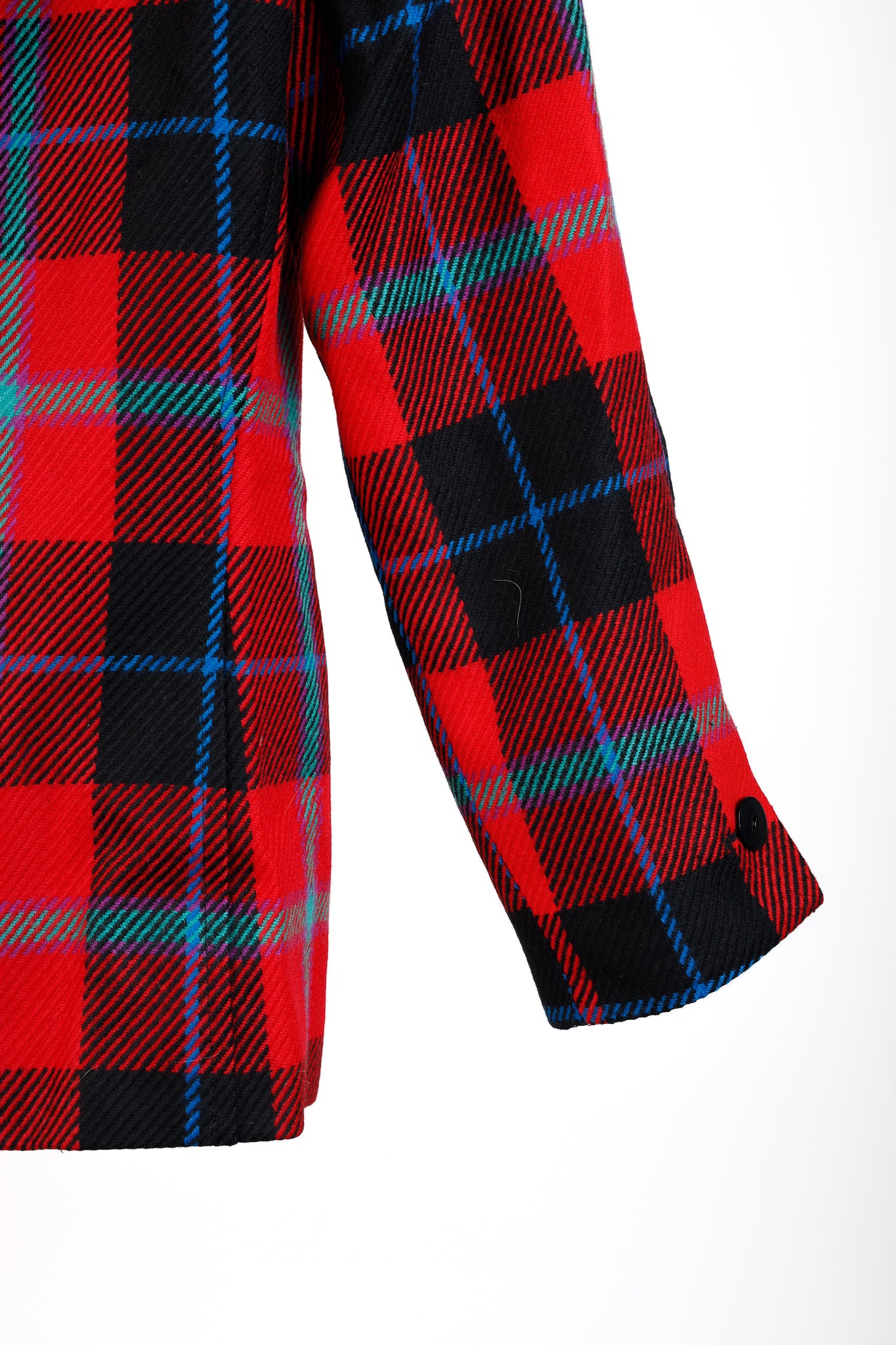 Escada Vintage Red Tartan Single Breasted Tailored Blazer