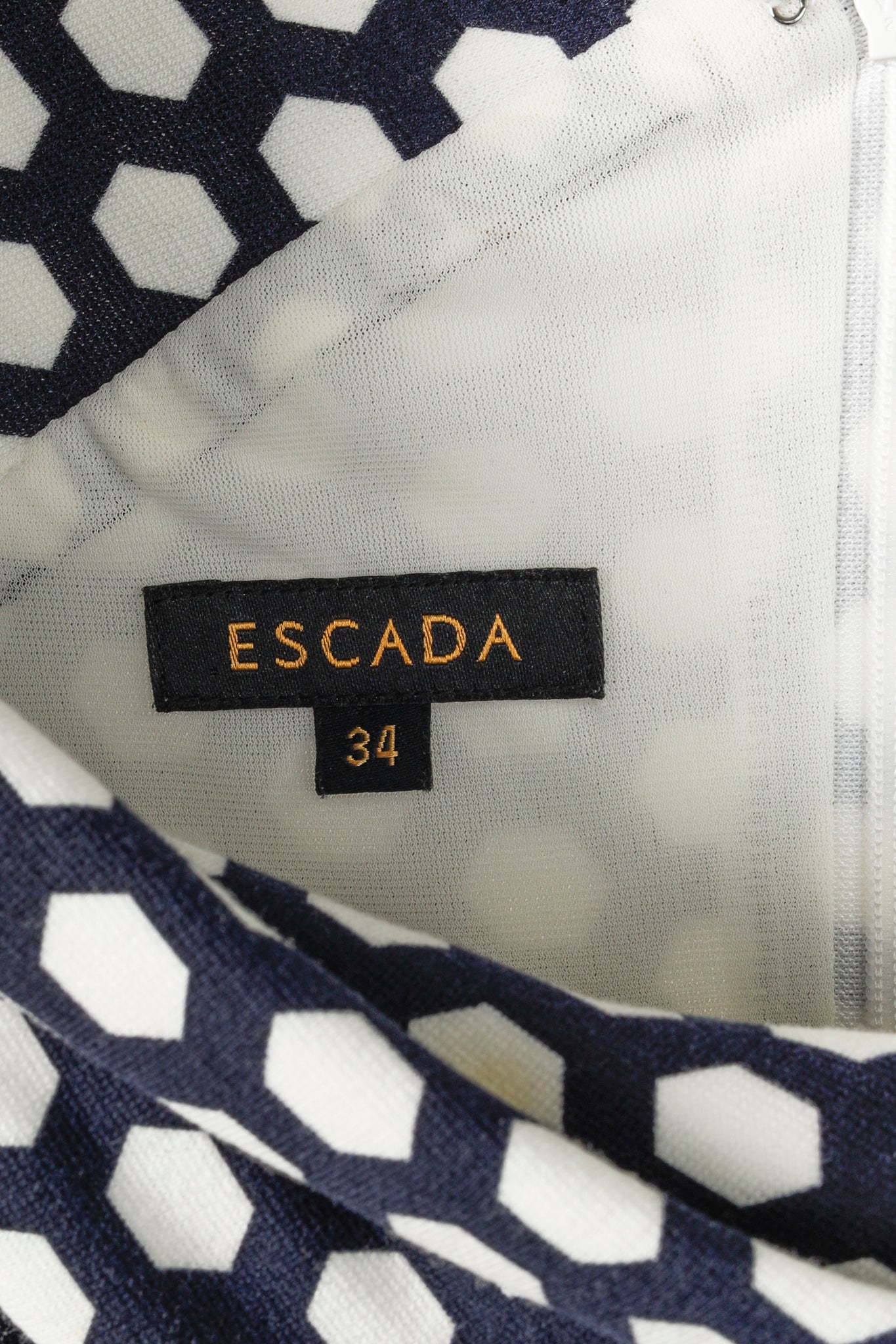 Escada Diarina Marine Geometric Print Dress