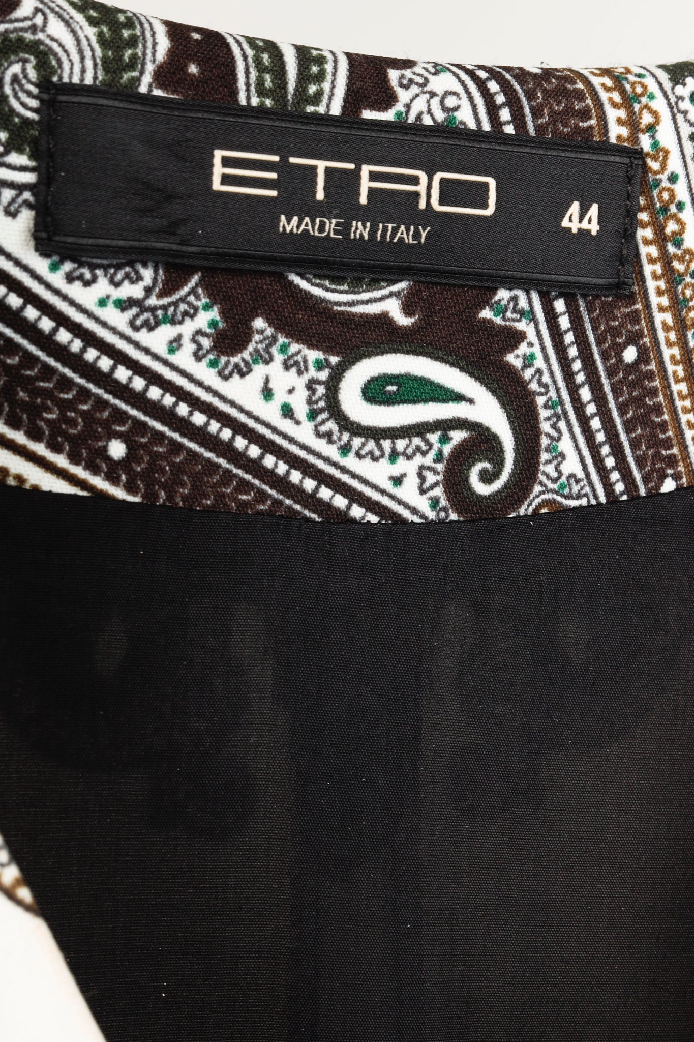 Etro White & Brown Paisley Long Sleeve Top
