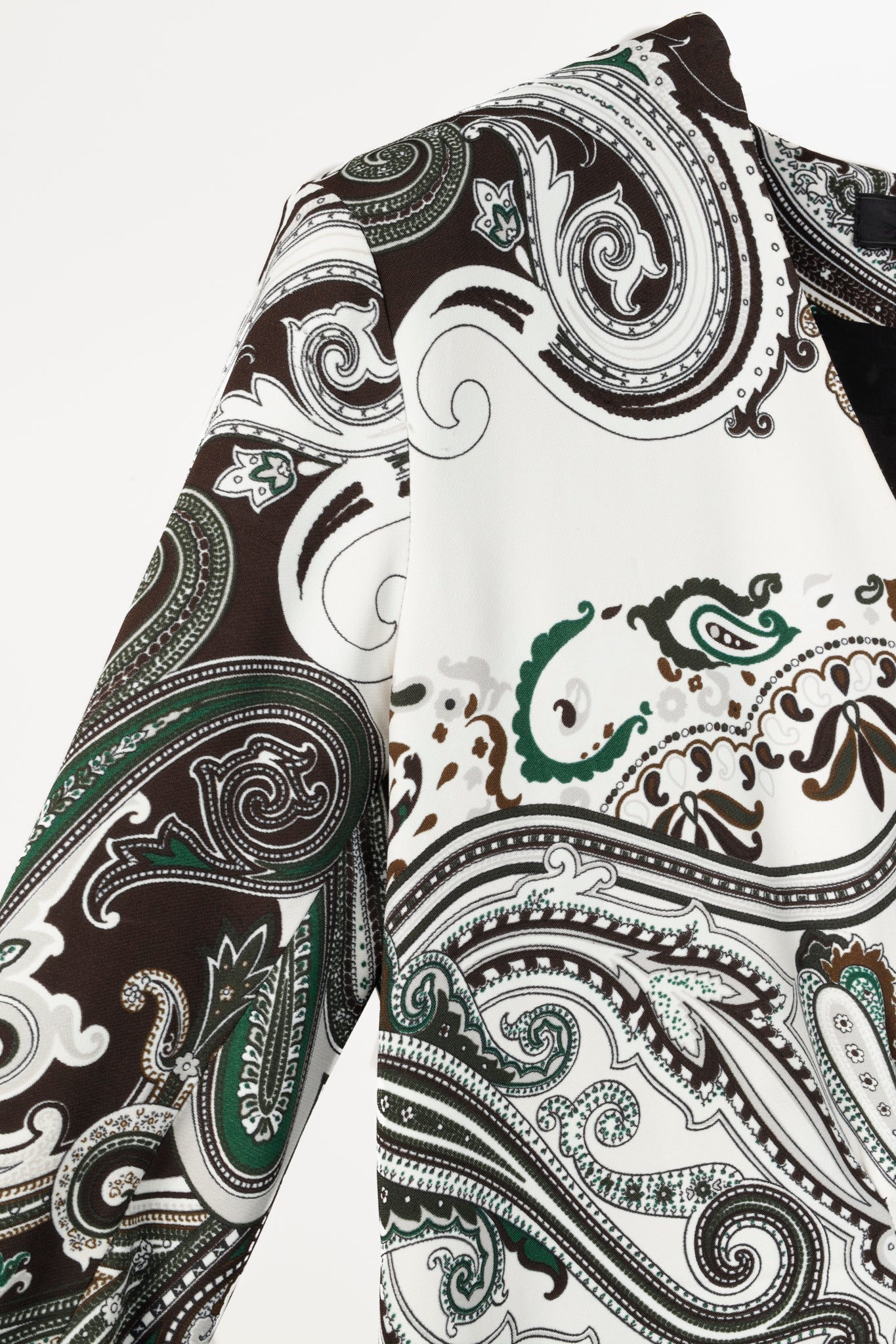 Etro White & Brown Paisley Long Sleeve Top