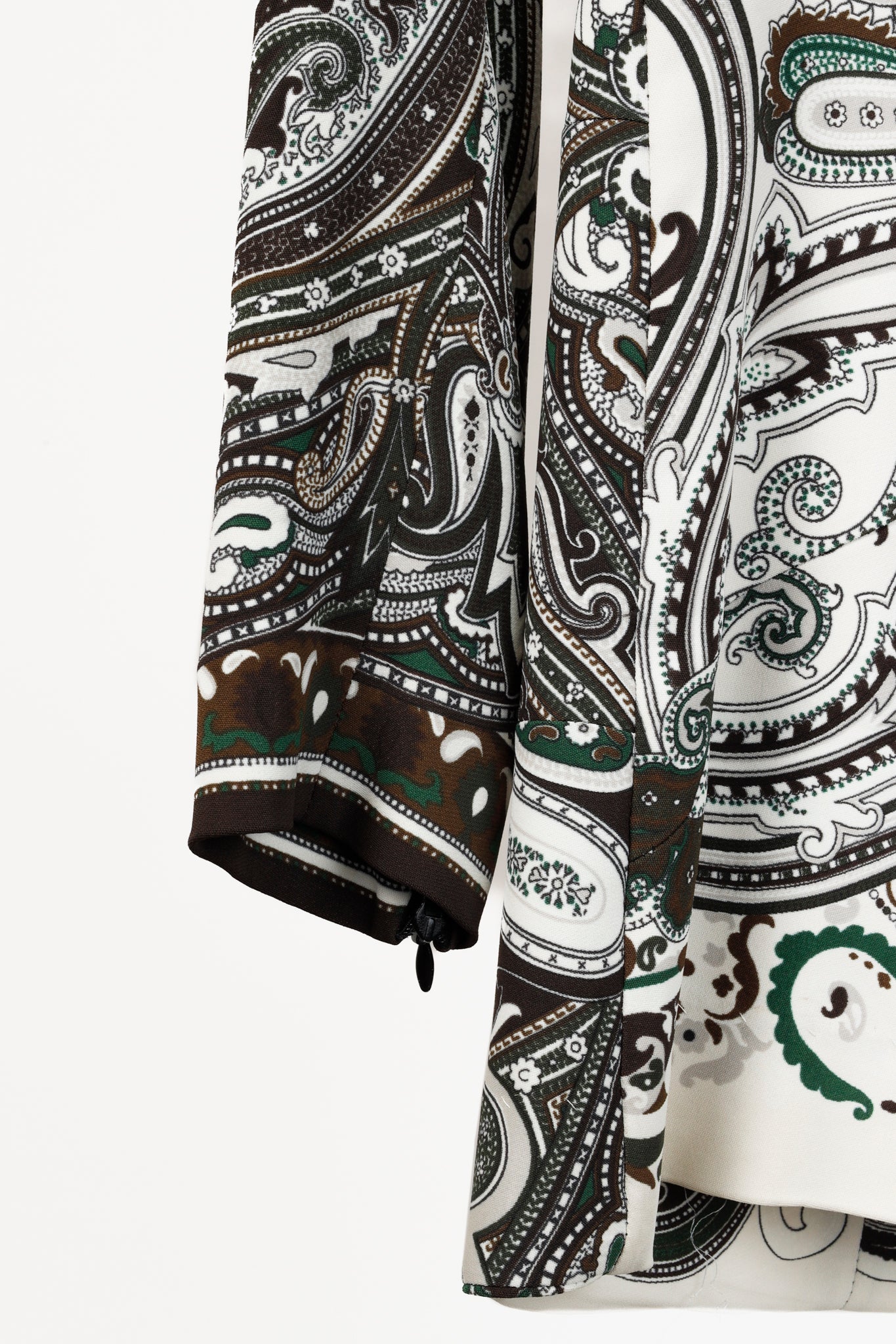 Etro White & Brown Paisley Long Sleeve Top