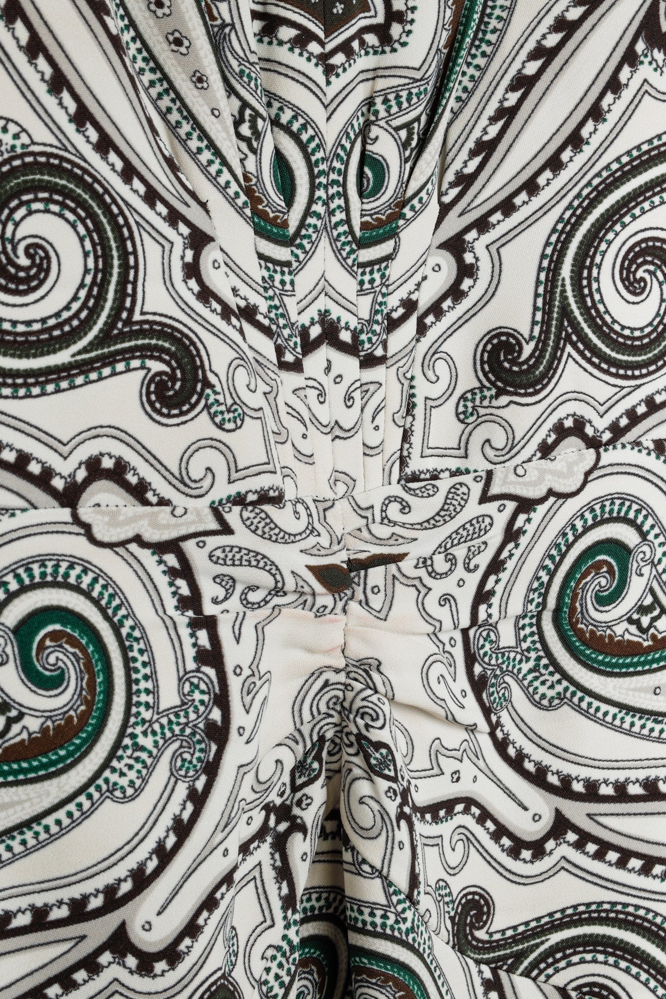 Etro White & Brown Paisley Long Sleeve Top