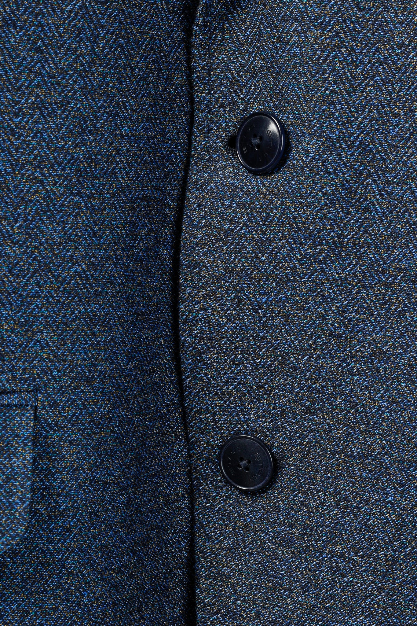 Etro Indigo Herringbone Single-Breasted Classic Suiting Blazer Jacket