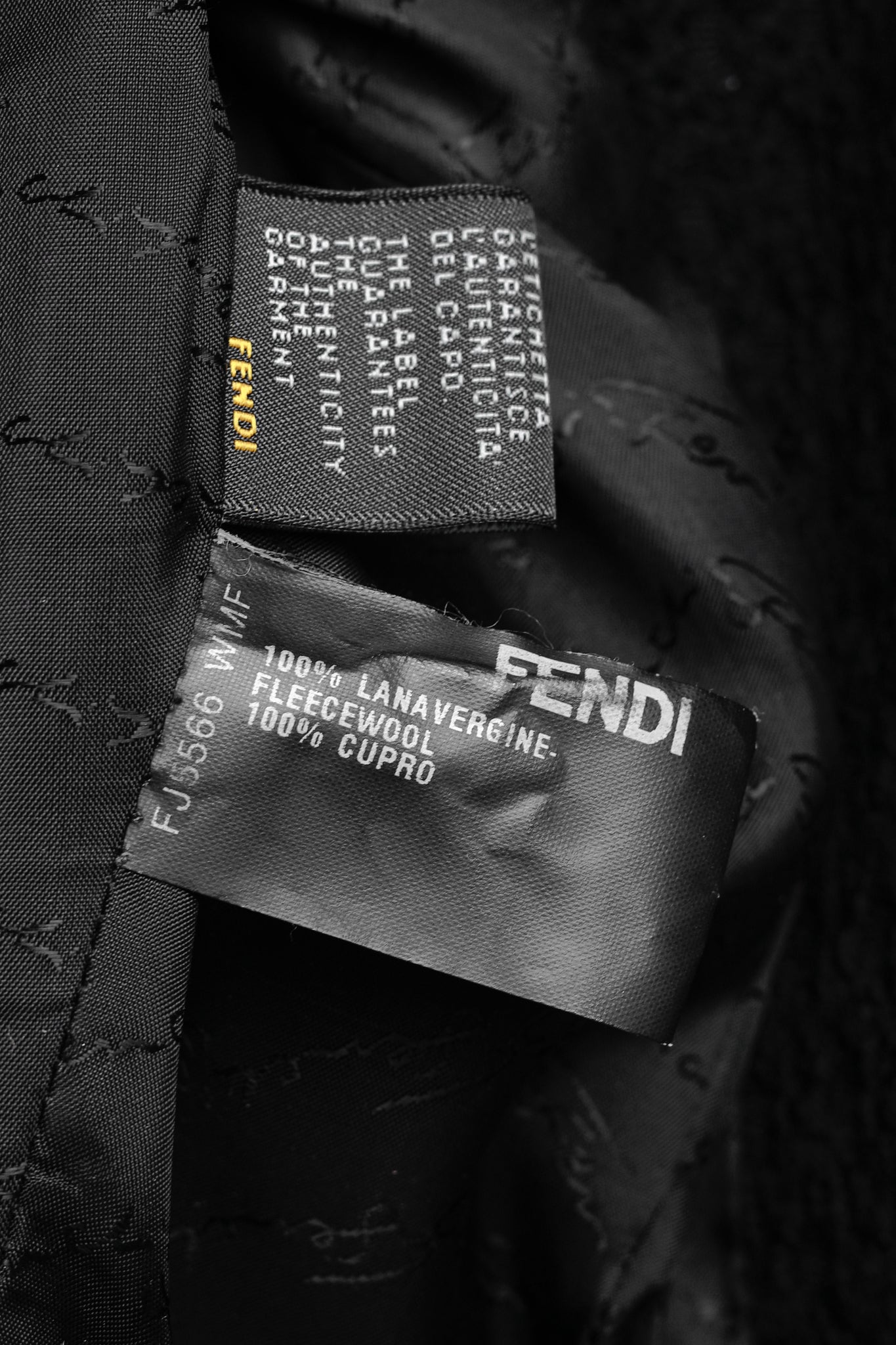 Fendi Vintage Shawl Collar Blazer in Black Textured Wool