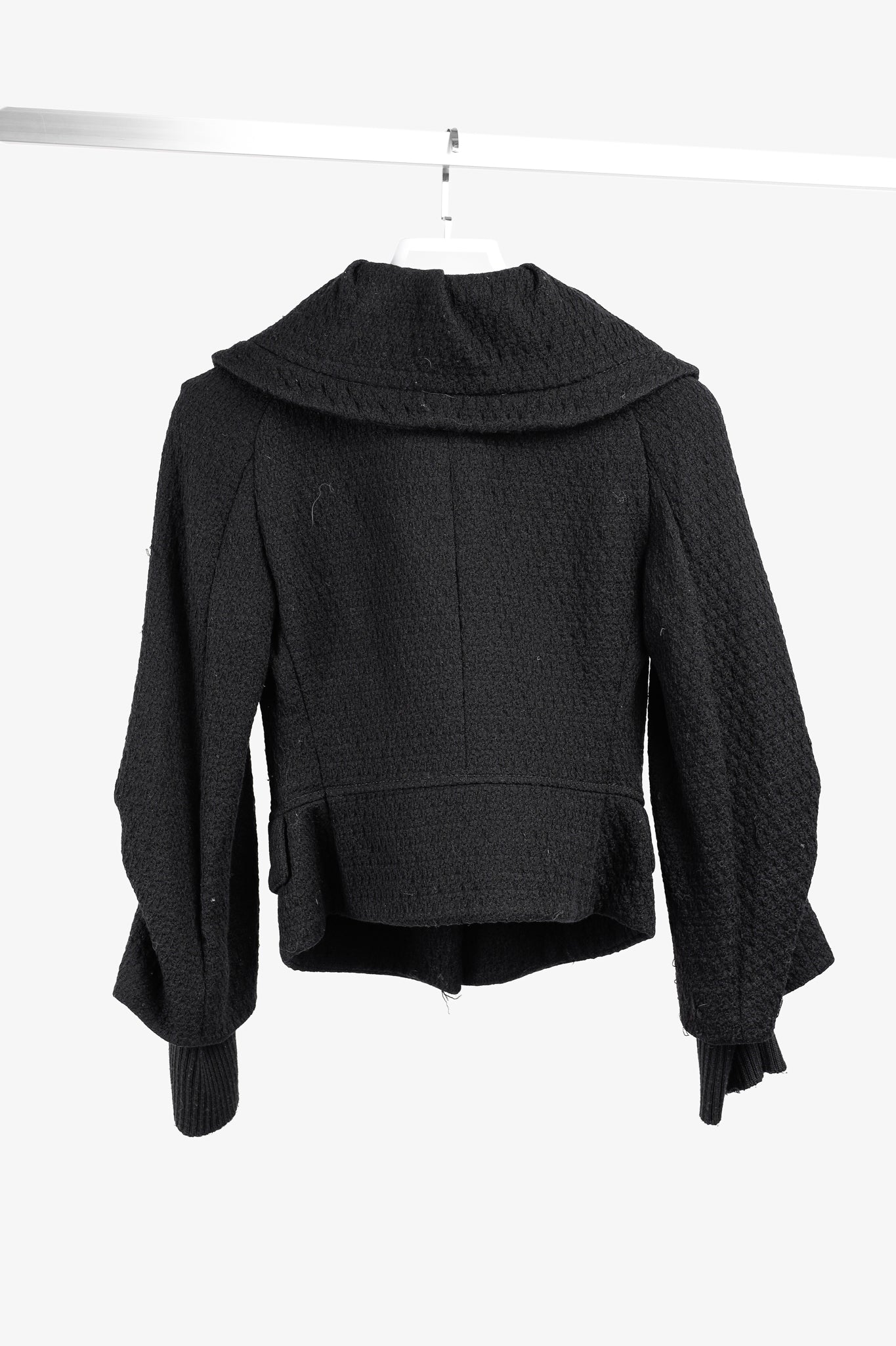 Fendi Vintage Shawl Collar Blazer in Black Textured Wool