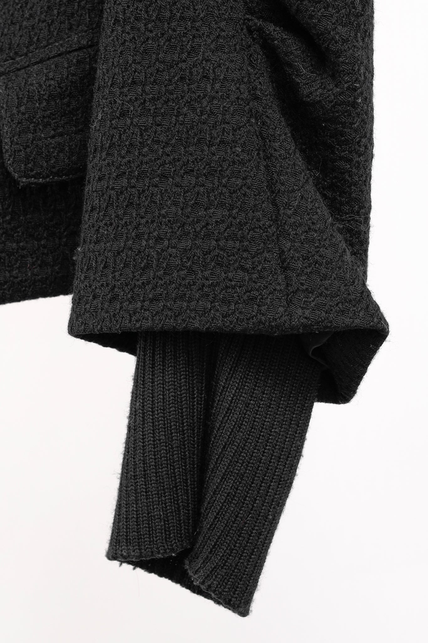 Fendi Vintage Shawl Collar Blazer in Black Textured Wool