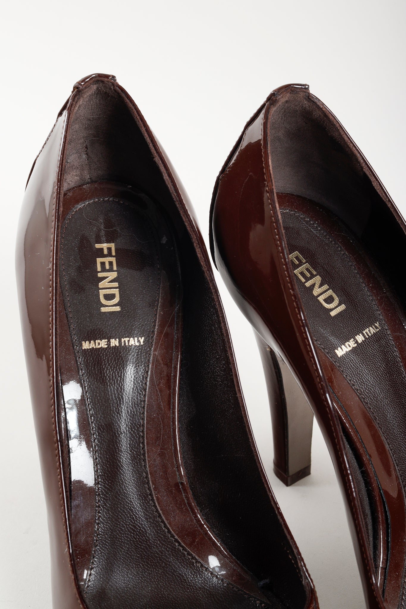 Fendi Oxblood Peep-Toe Platform Pumps