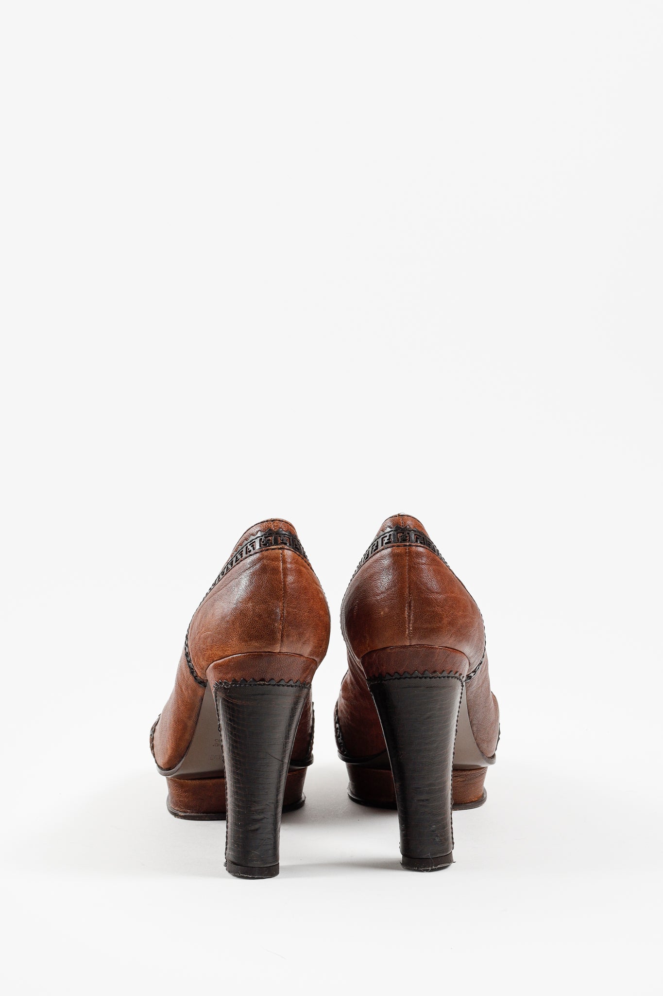 Fendi Brown Brogue Platform Pumps