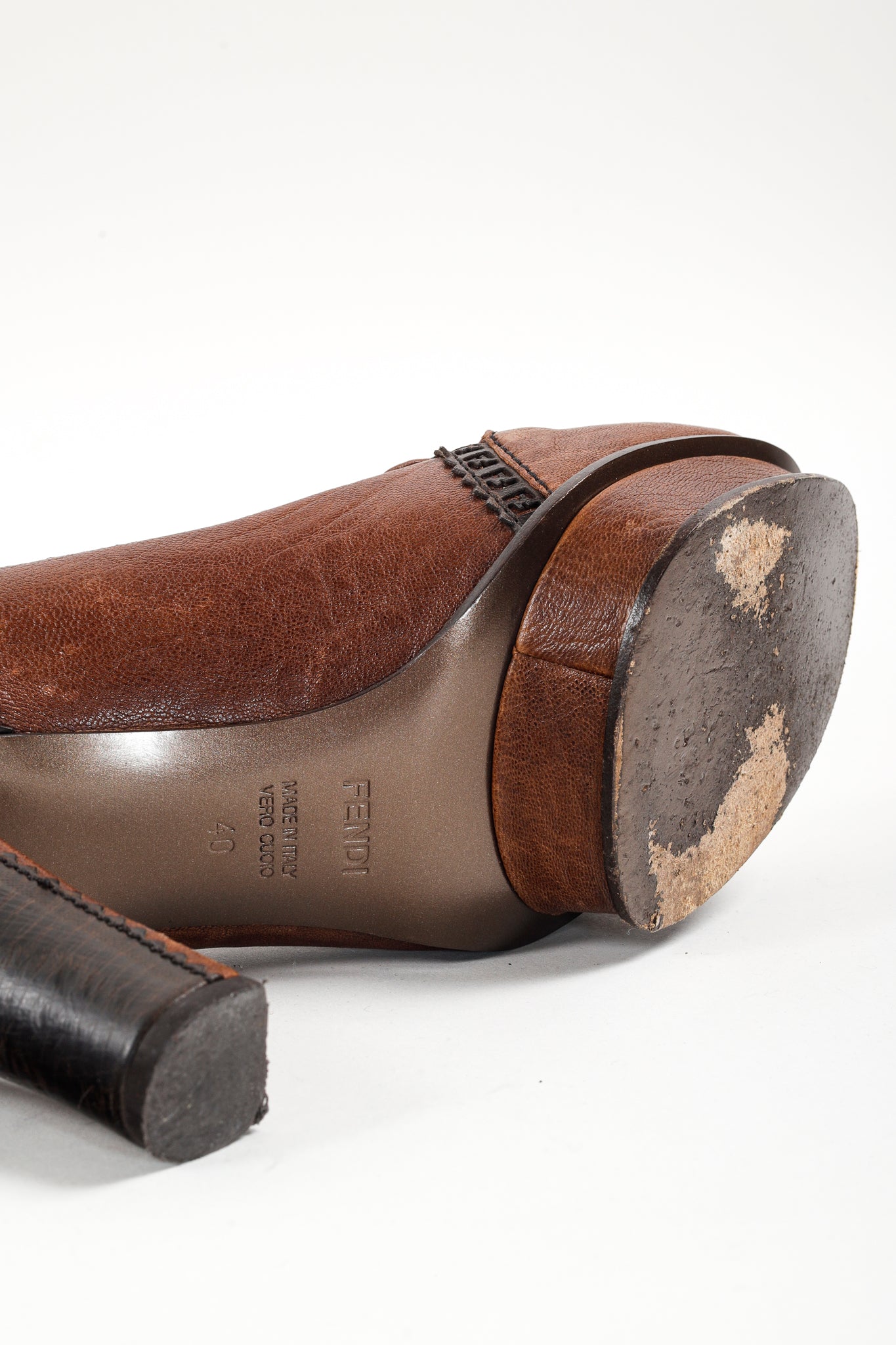 Fendi Brown Brogue Platform Pumps