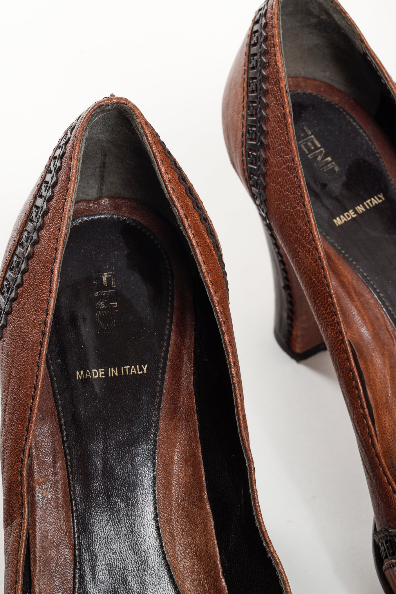 Fendi Brown Brogue Platform Pumps
