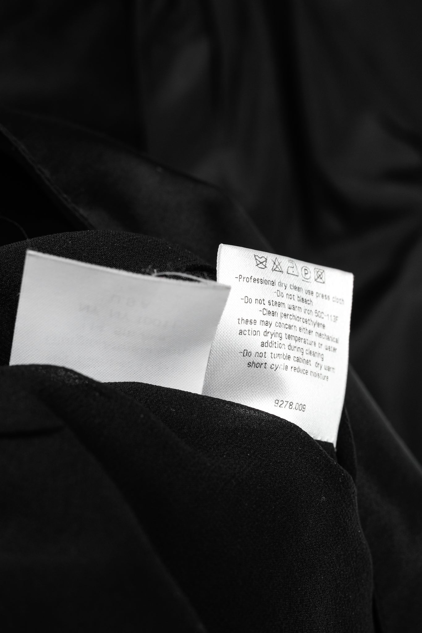Giorgio Armani Black Silk Taffeta Draped Top