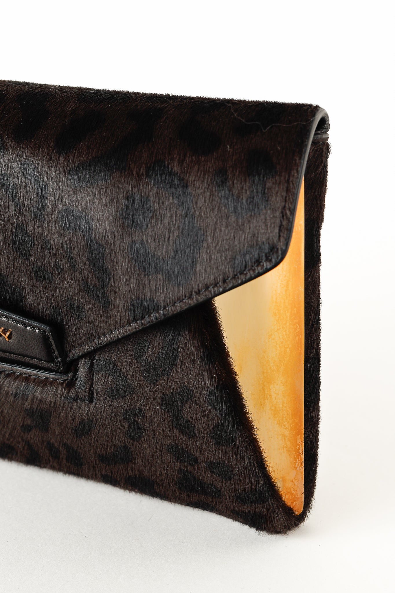 Givenchy Antigona Small Brown Leopard-Calf Hair Envelope Clutch