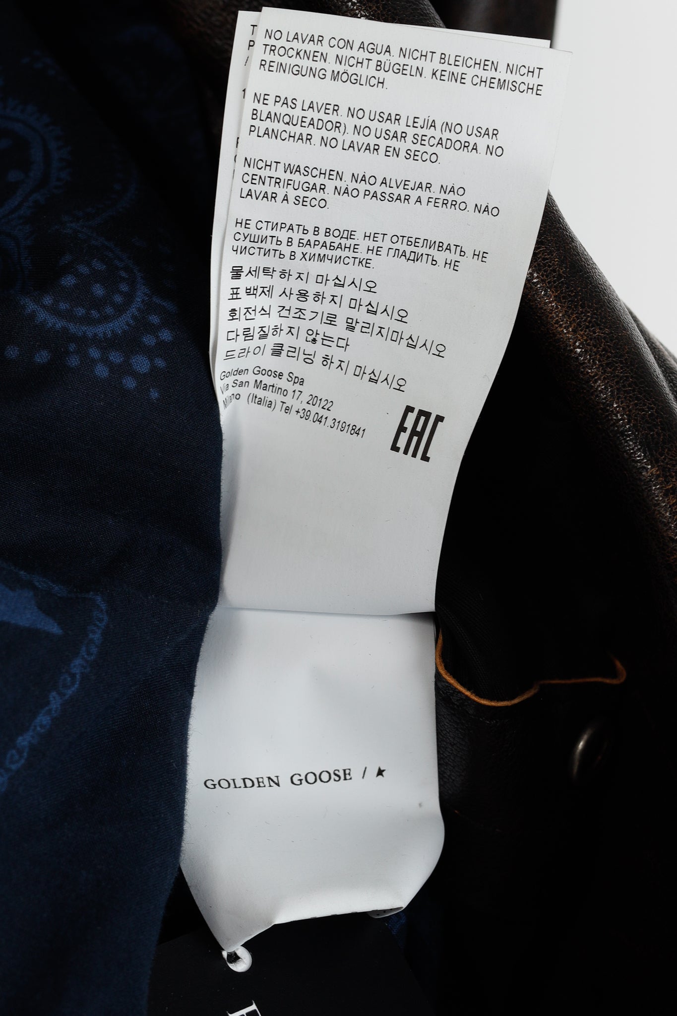 Golden Goose Ryan Black Distressed Leather Biker Jacket