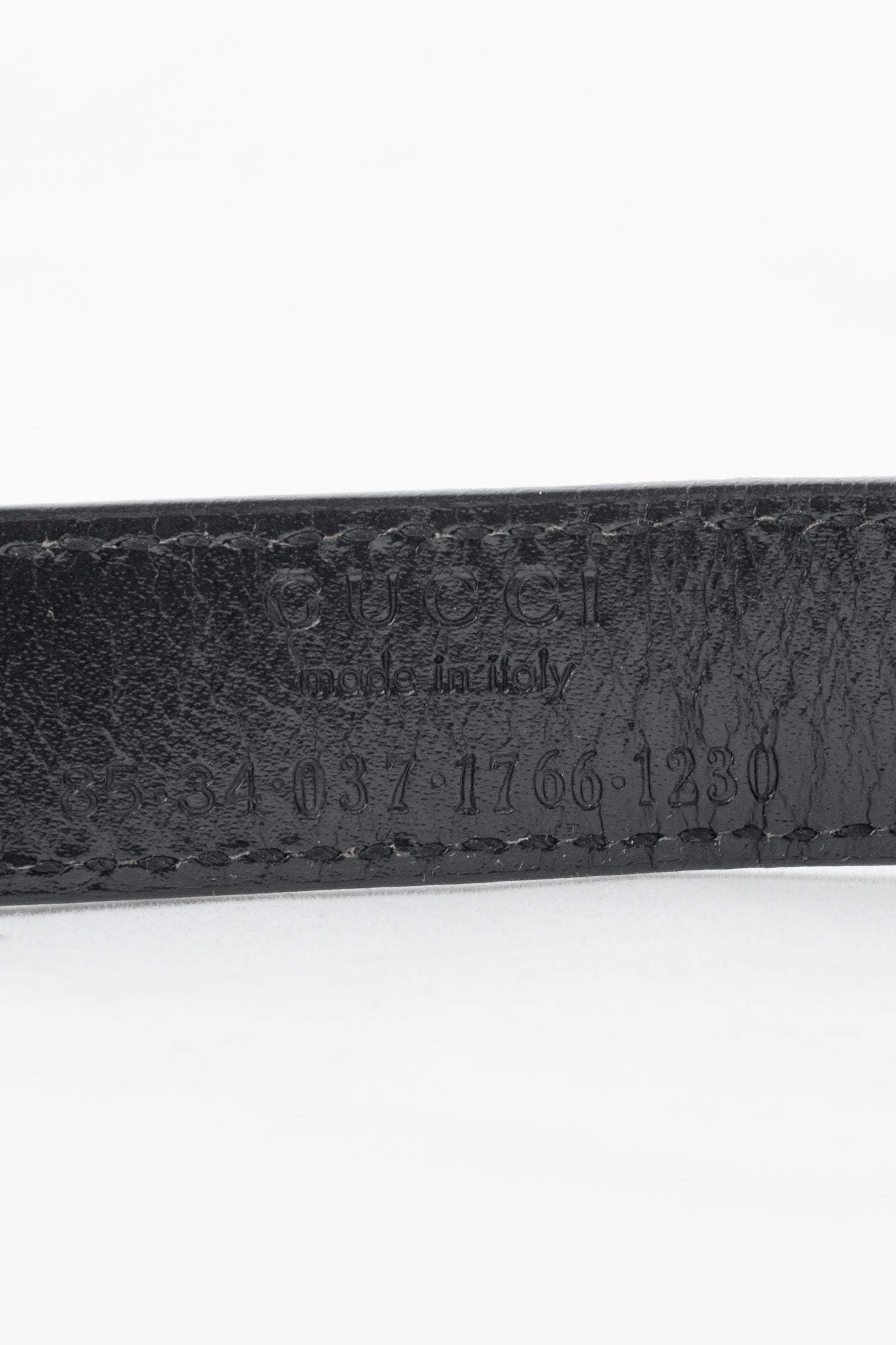 Gucci Black Leather Logo-Buckle Belt