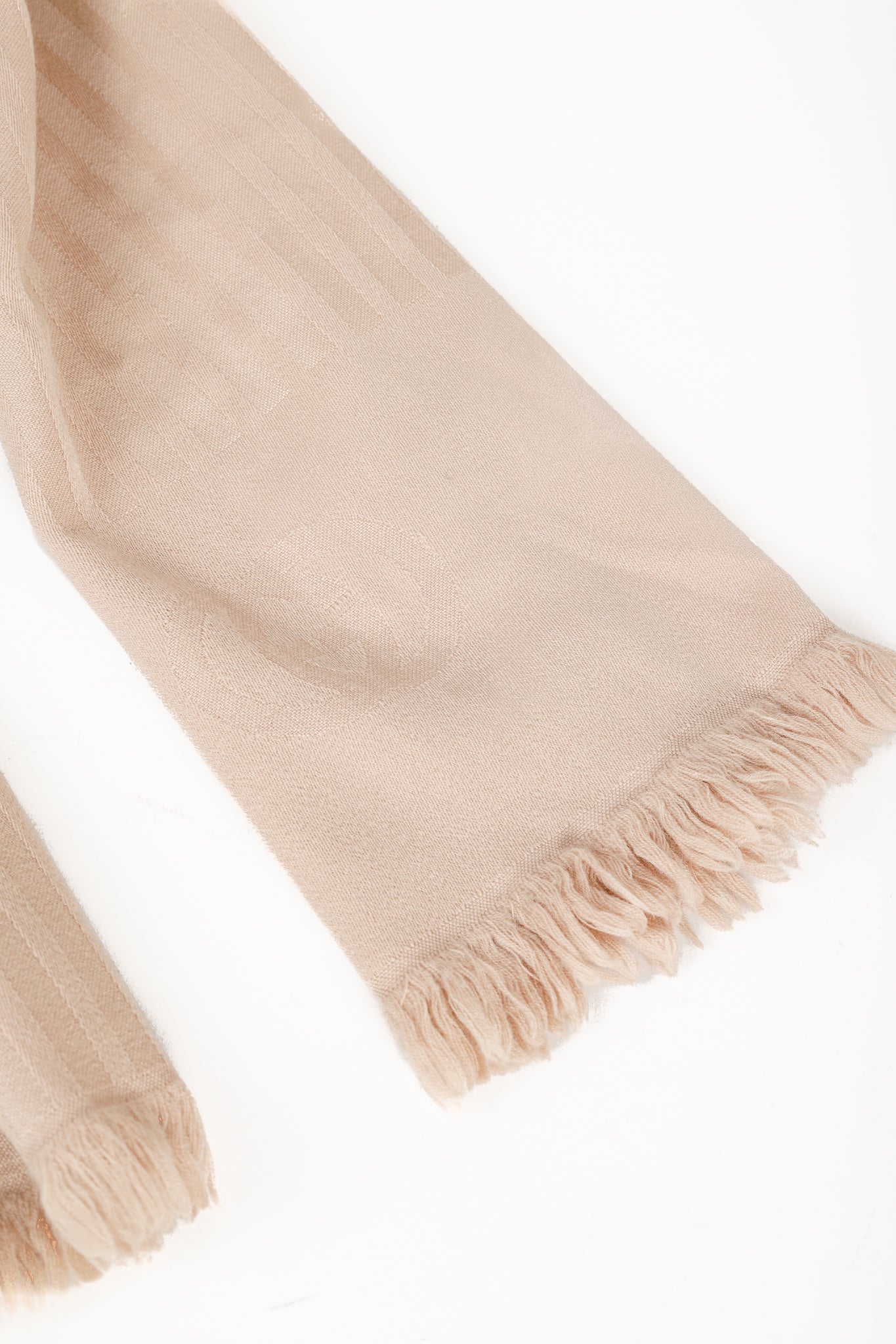 Gucci Beige Wool Striped GG Scarf