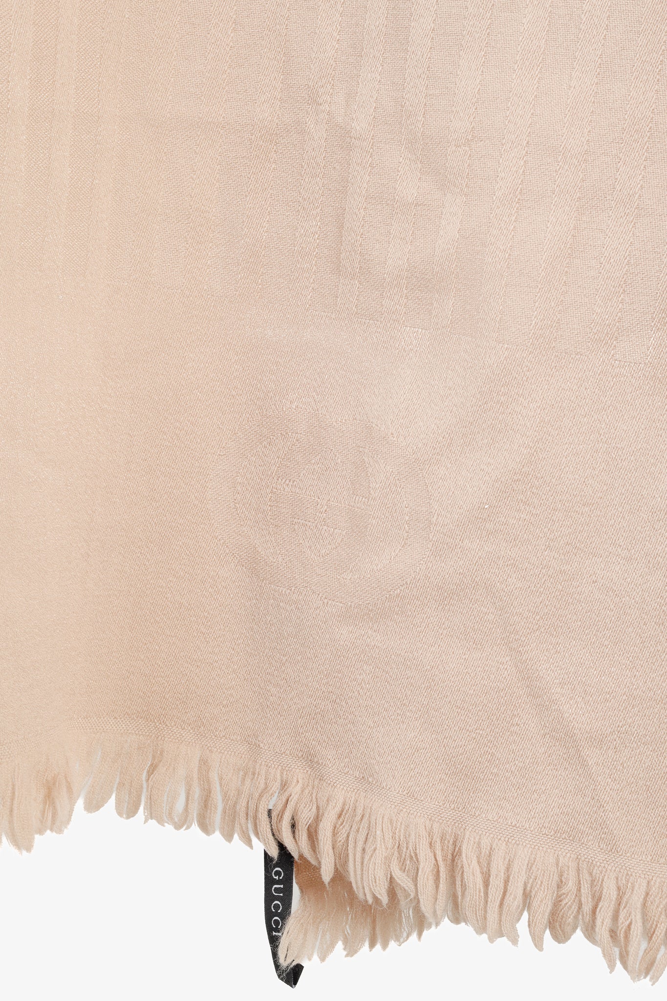 Gucci Beige Wool Striped GG Scarf