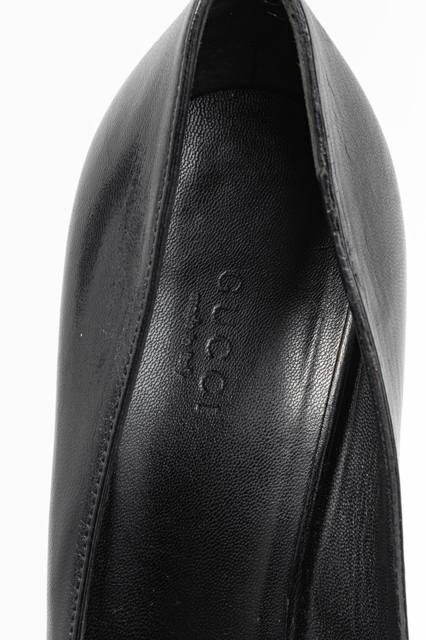 Gucci Black Leather Horsebit Peep-Toe Platform Pumps