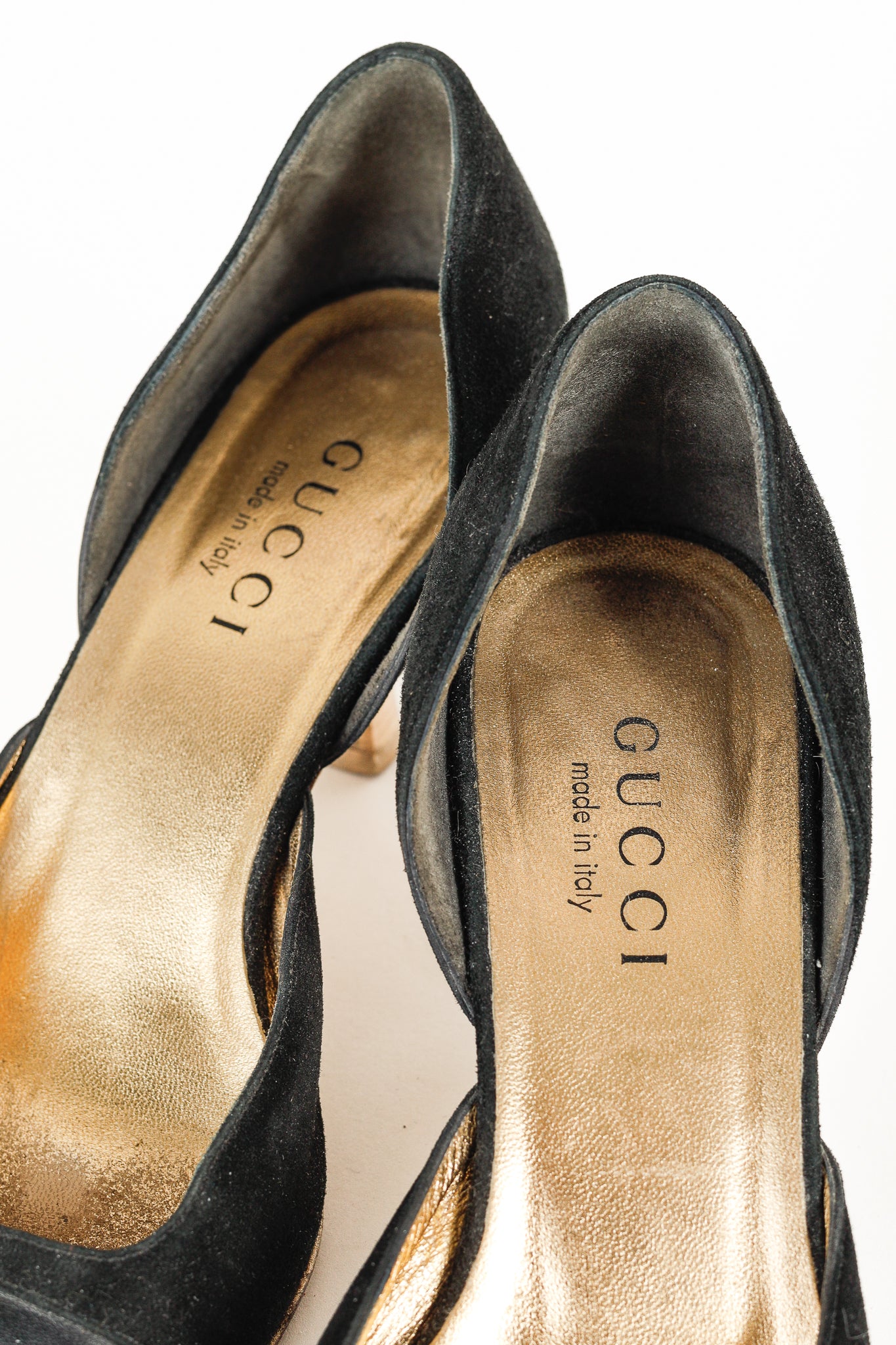 Gucci Tom Ford Era Black-Suede Pointed Toe Kitten Heels