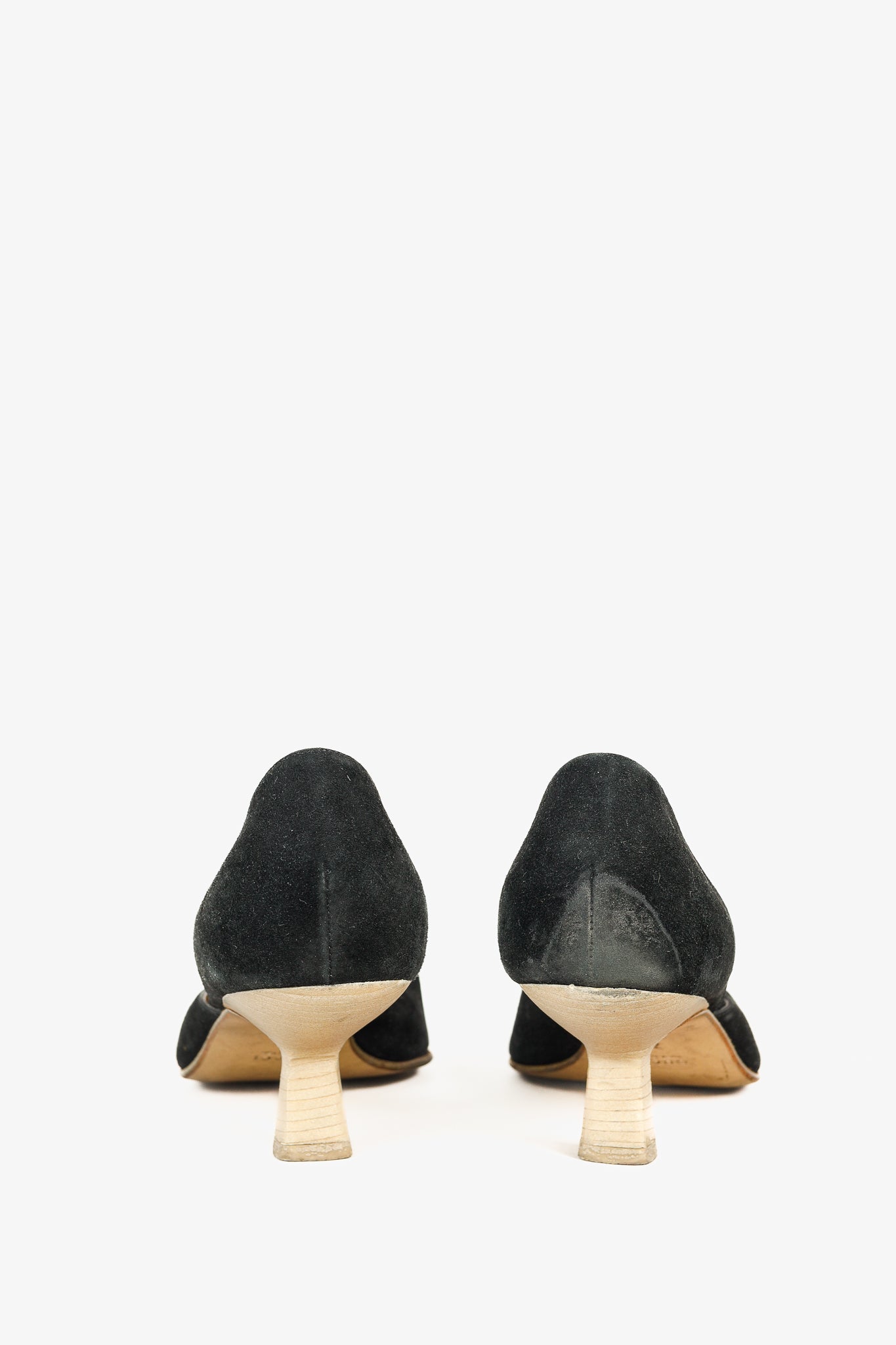 Gucci Tom Ford Era Black-Suede Pointed Toe Kitten Heels