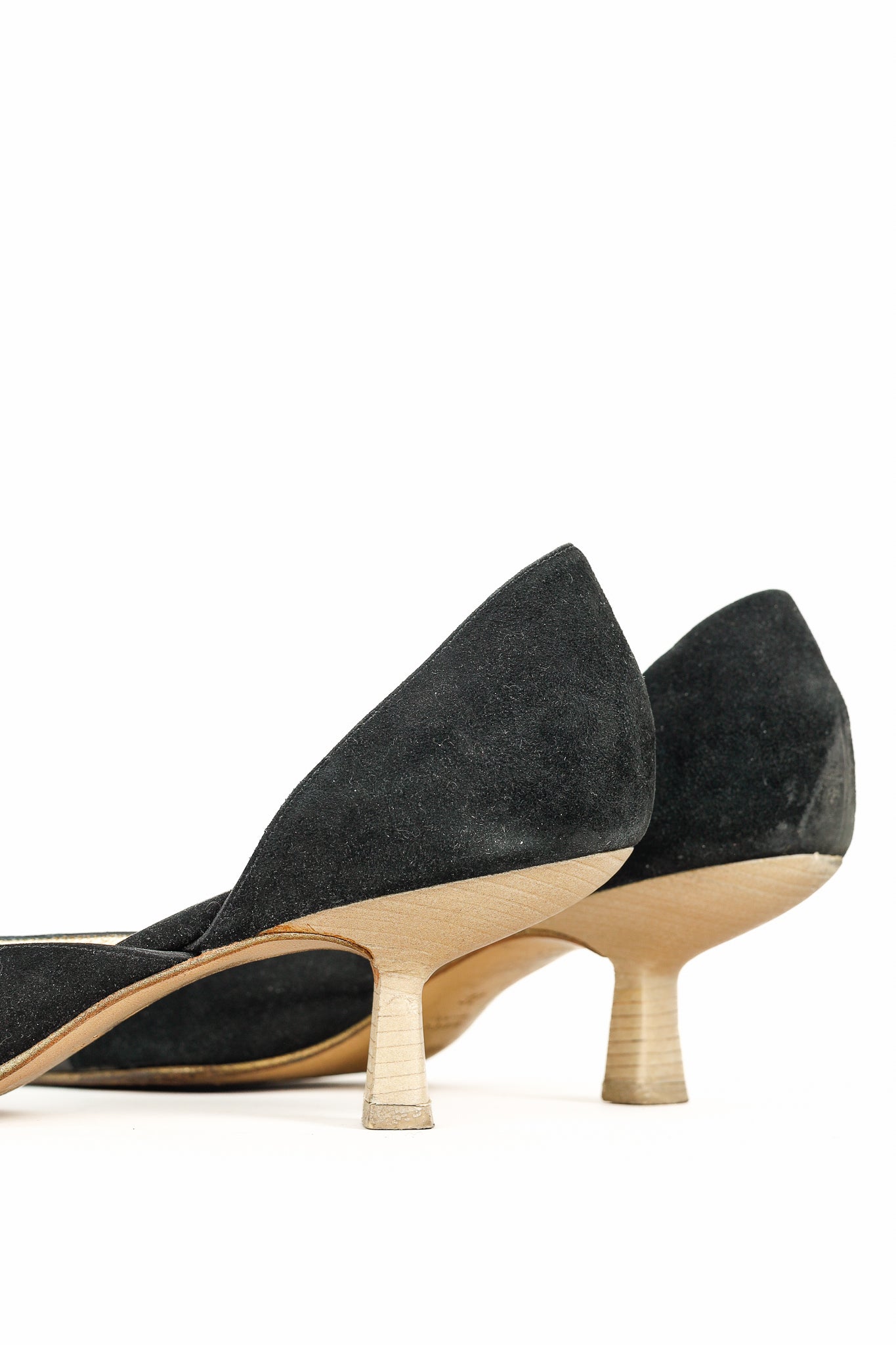 Gucci Tom Ford Era Black-Suede Pointed Toe Kitten Heels