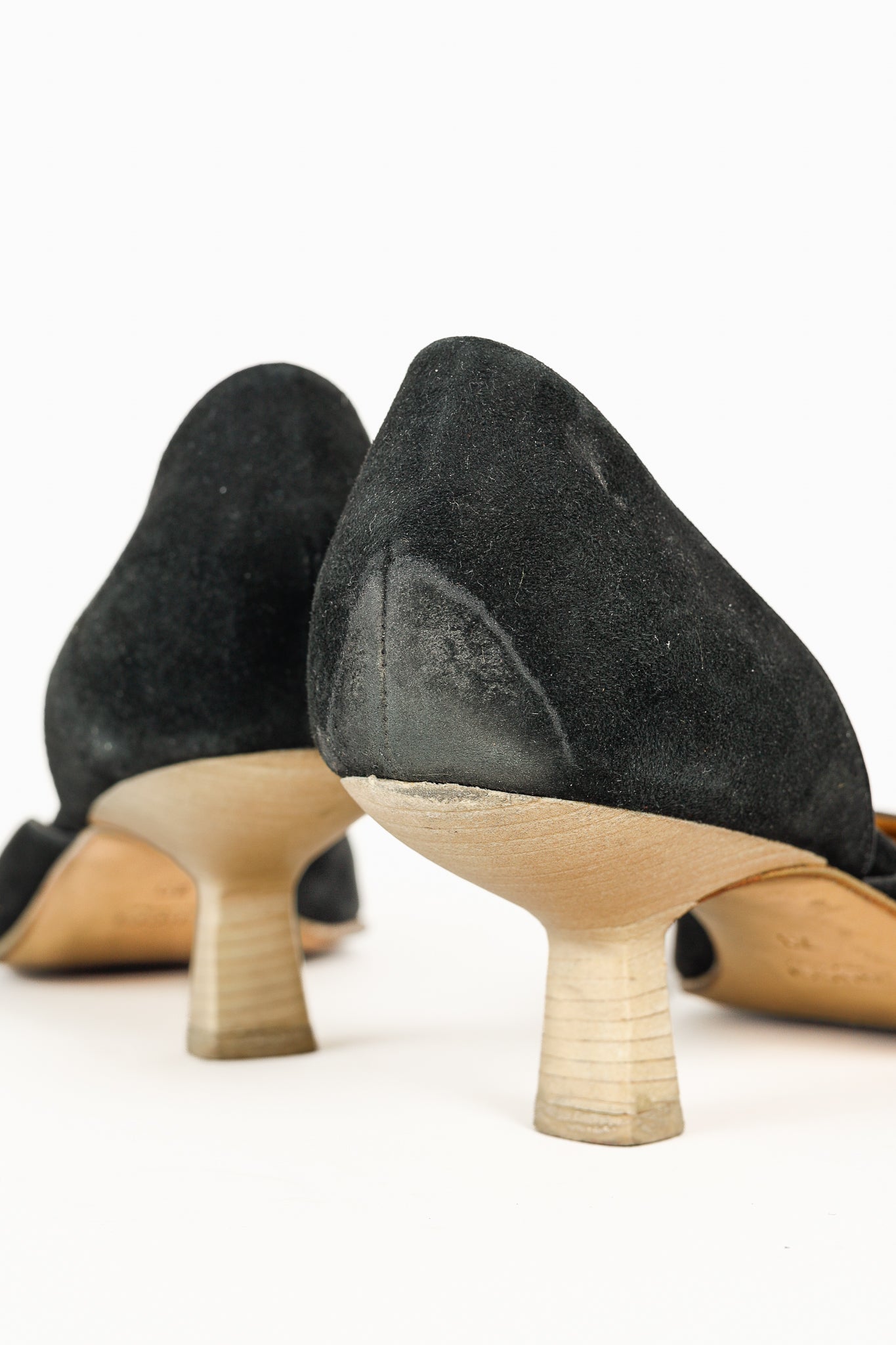 Gucci Tom Ford Era Black-Suede Pointed Toe Kitten Heels