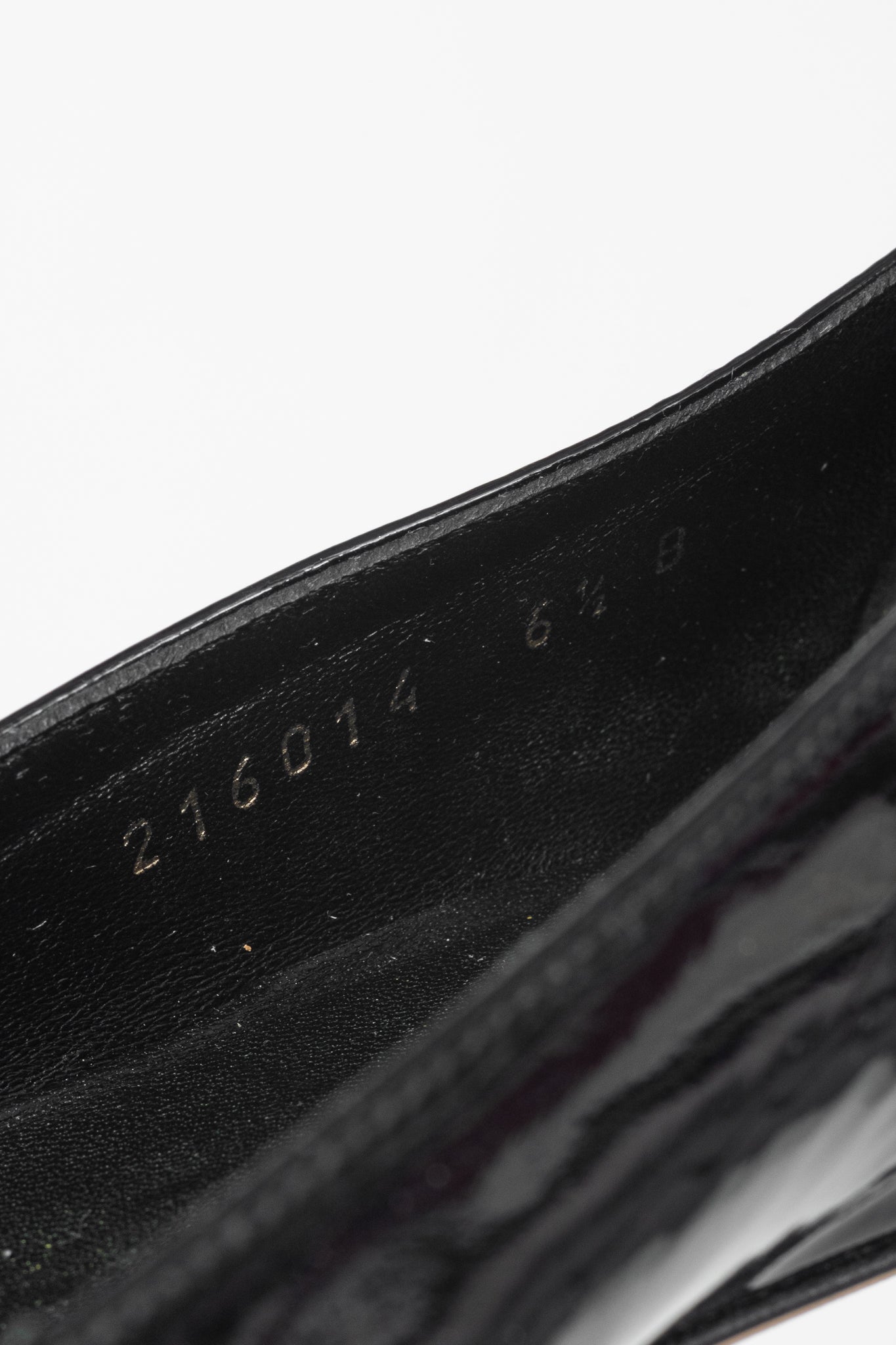 Gucci Black Patent-Leather Tortoise-Horsebit Peep-Toe Flats