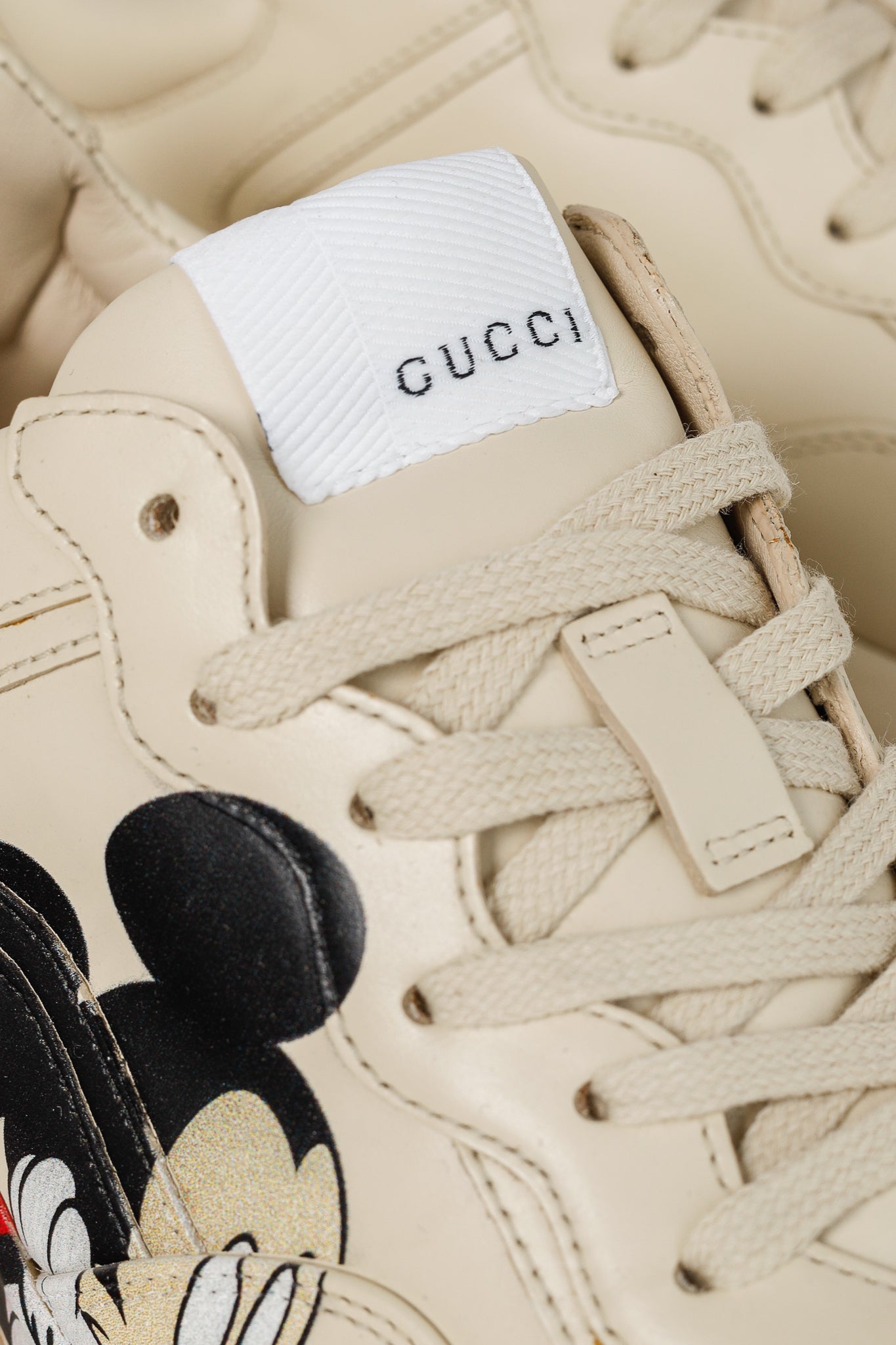 Gucci x Disney Rhyton Ivoire 'Mickey Mouse' Leather Sneakers