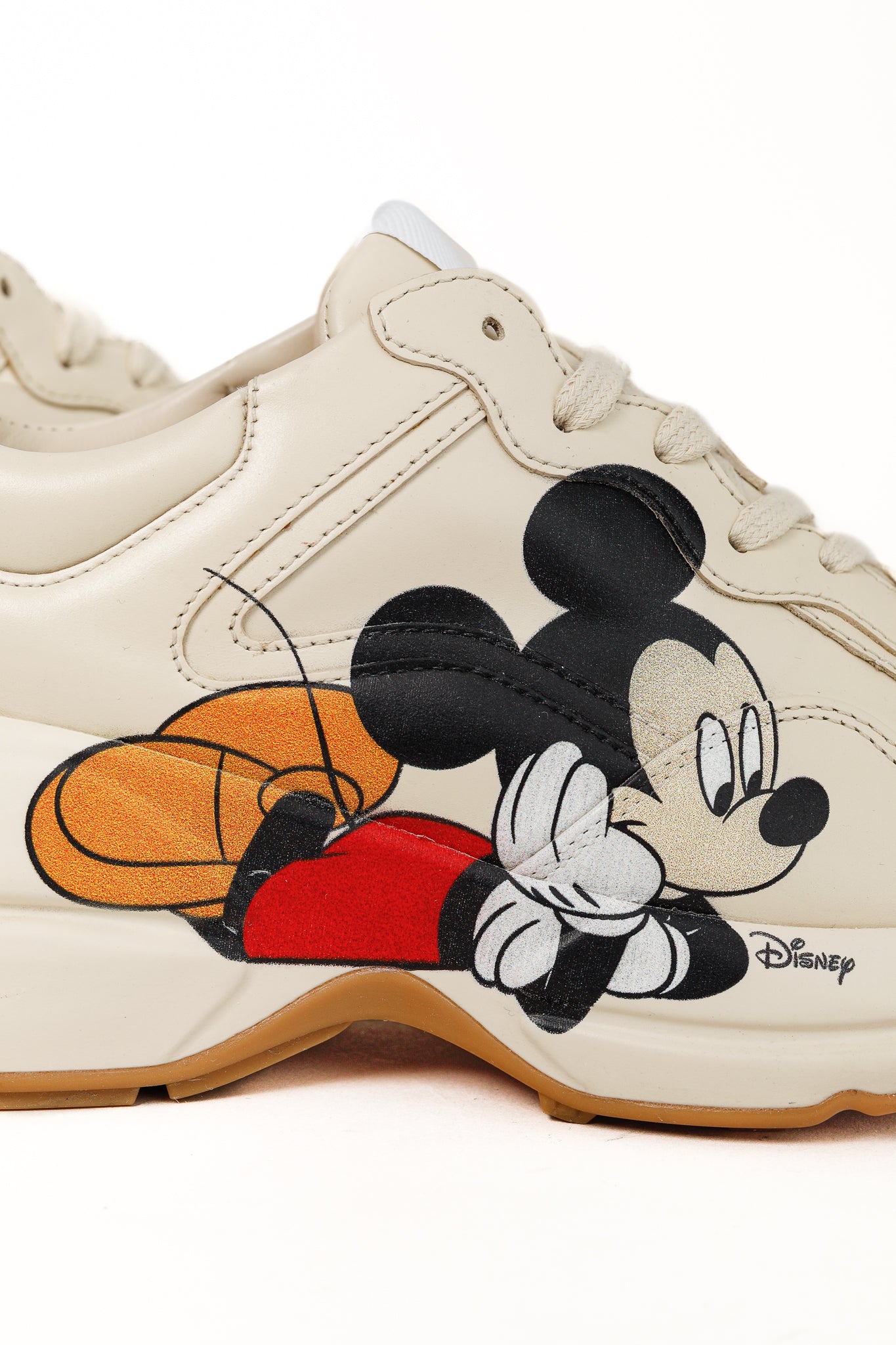 Gucci x Disney Rhyton Ivoire 'Mickey Mouse' Leather Sneakers