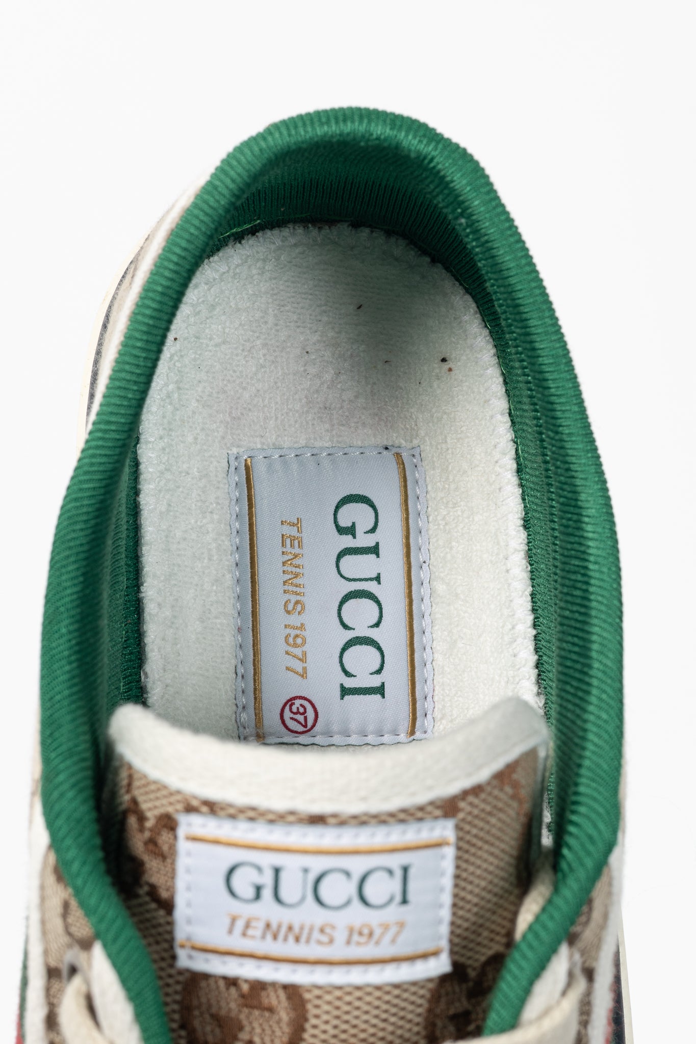 Gucci Gucci Tennis 1977 Beige & Ebony Original GG Canvas Sneakers