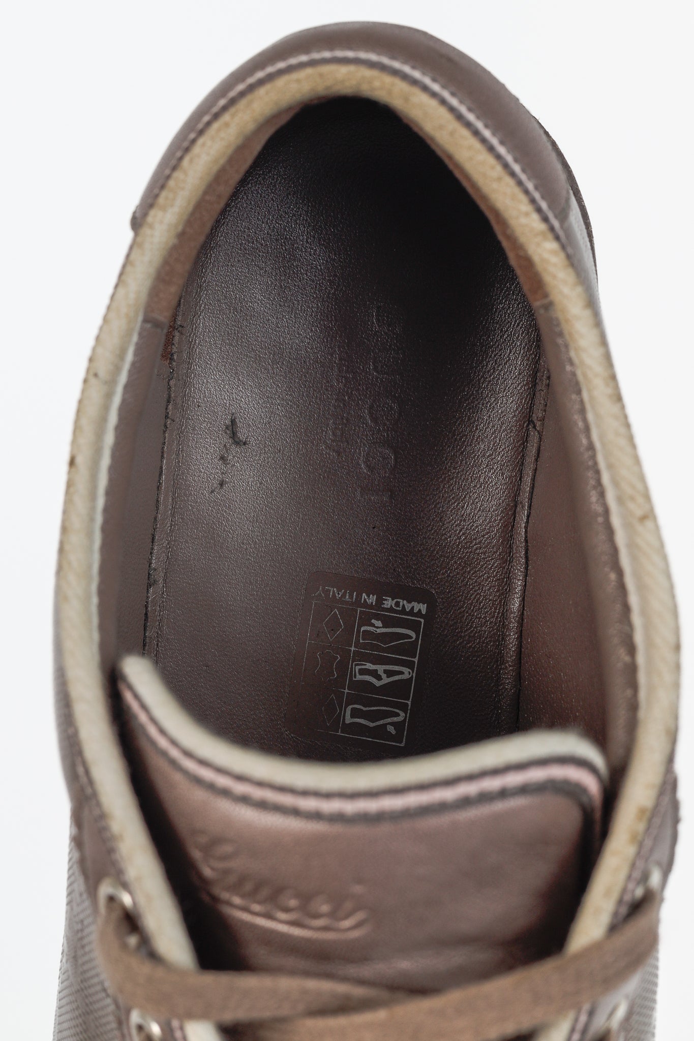 Gucci New Mauve GG Imprime & Miro Soft Metallic Leather Sneakers