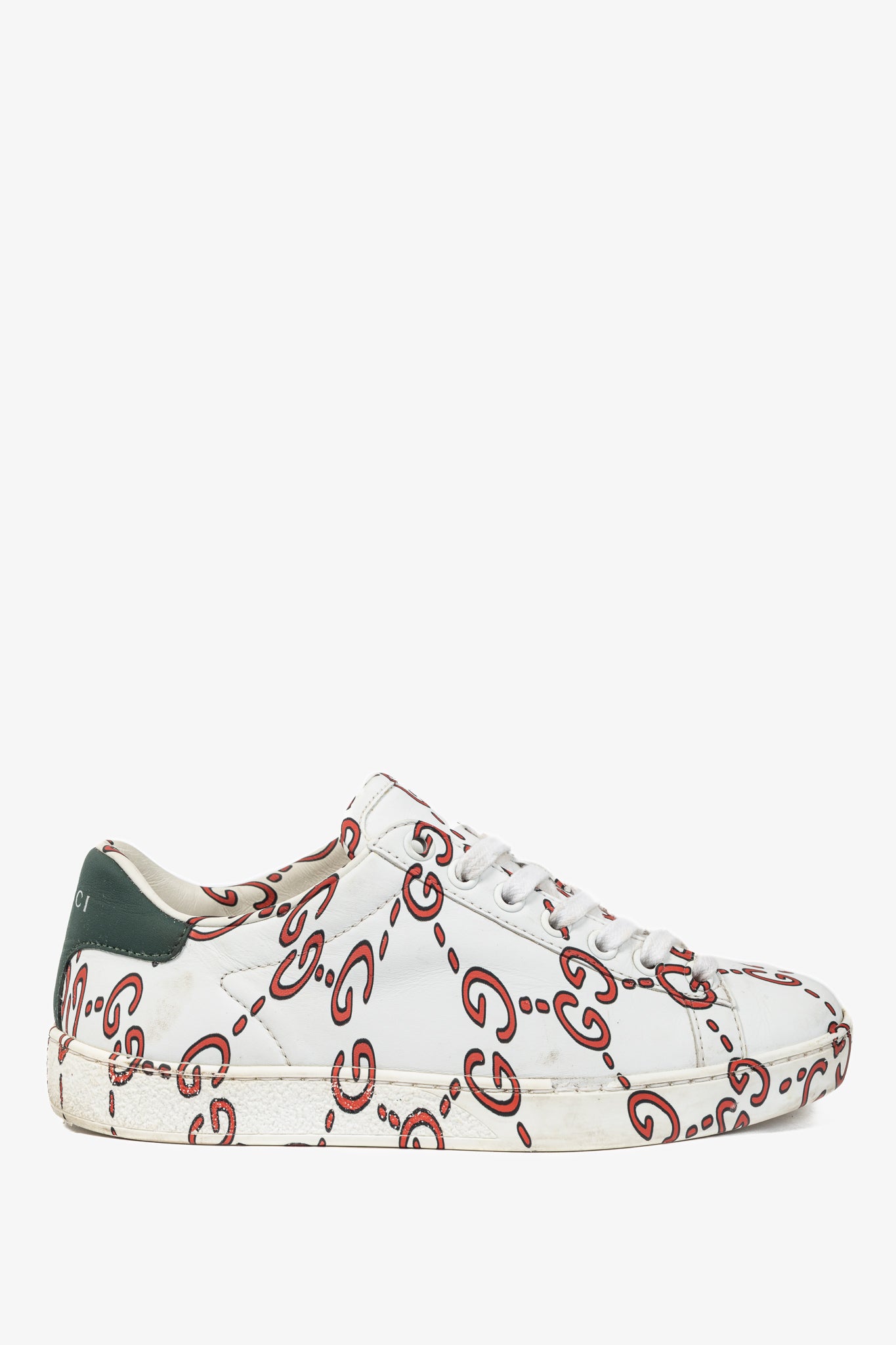Gucci Ace White GG Ghost Lace-Up Sneakers
