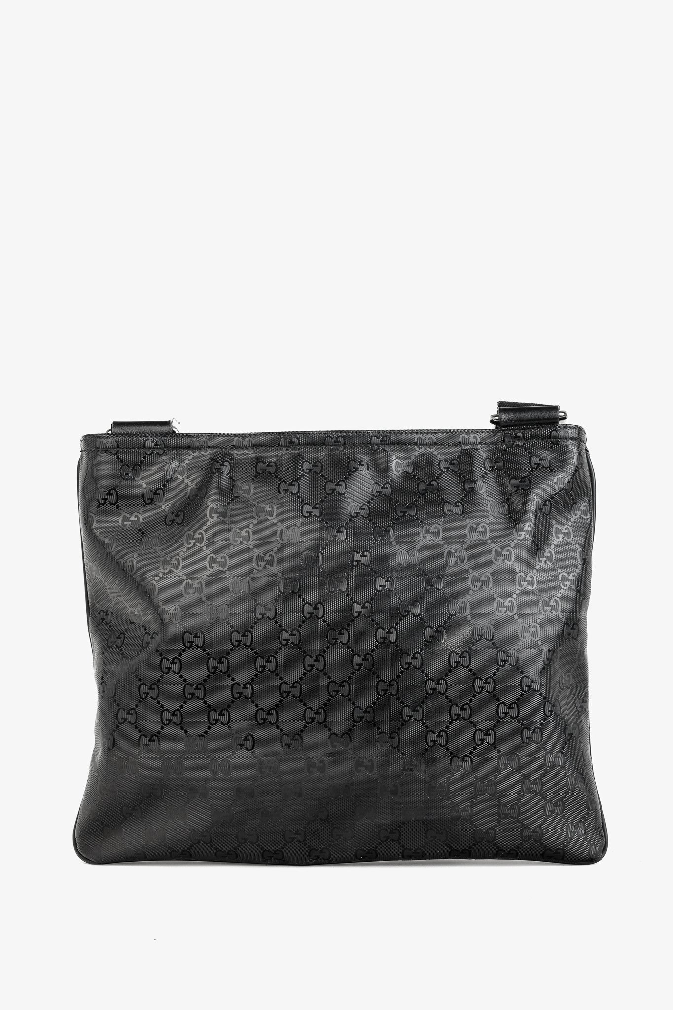 Gucci Black GG Imprime Coated Canvas Messenger Bag