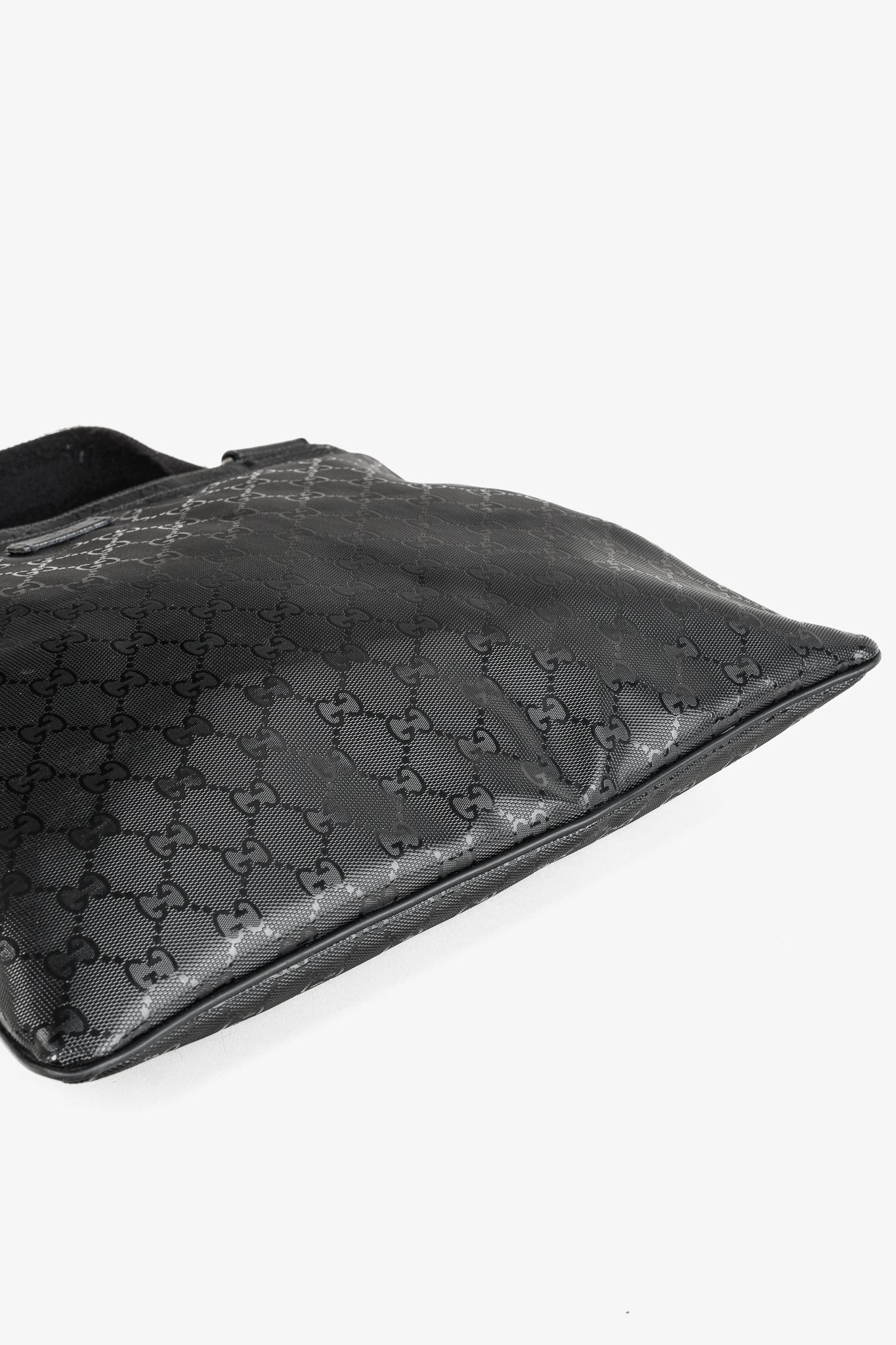 Gucci Black GG Imprime Coated Canvas Messenger Bag