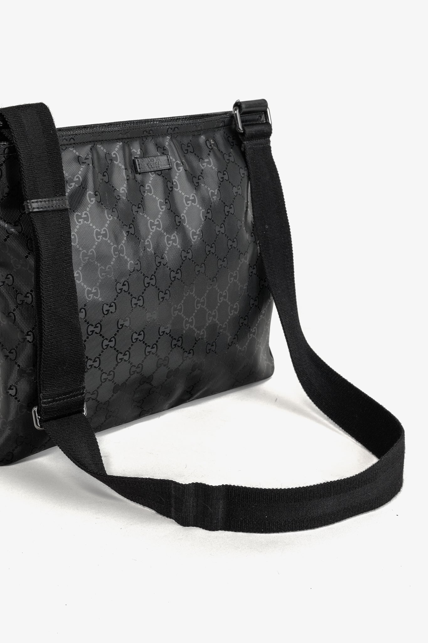 Gucci Black GG Imprime Coated Canvas Messenger Bag